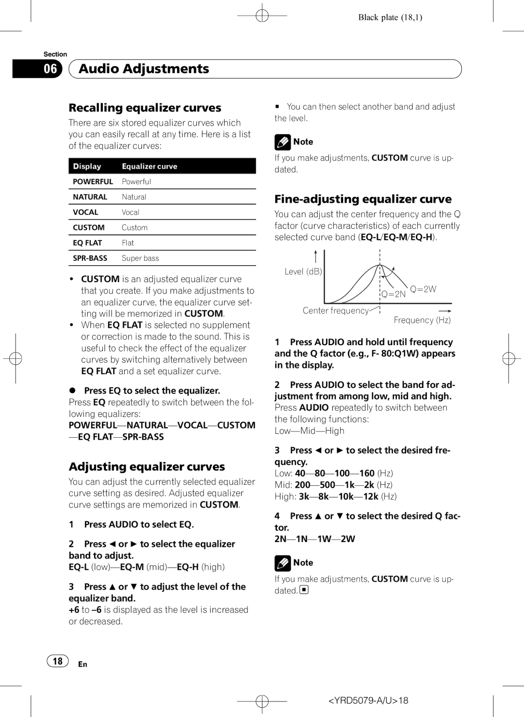 Pioneer DEH-P3950MP operation manual Audio Adjustments, Recalling equalizer curves, Adjusting equalizer curves 