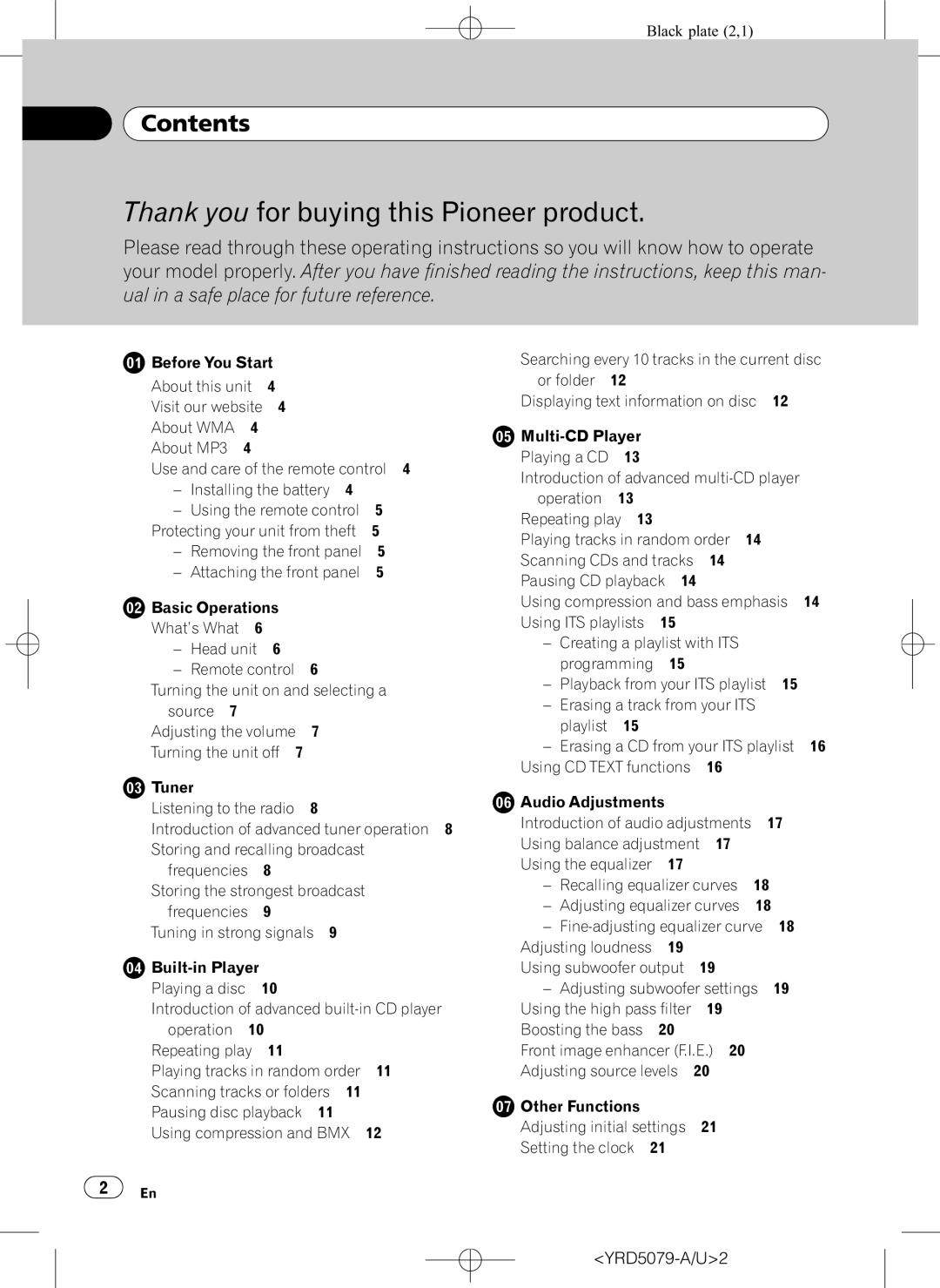 Pioneer DEH-P3950MP operation manual Contents 