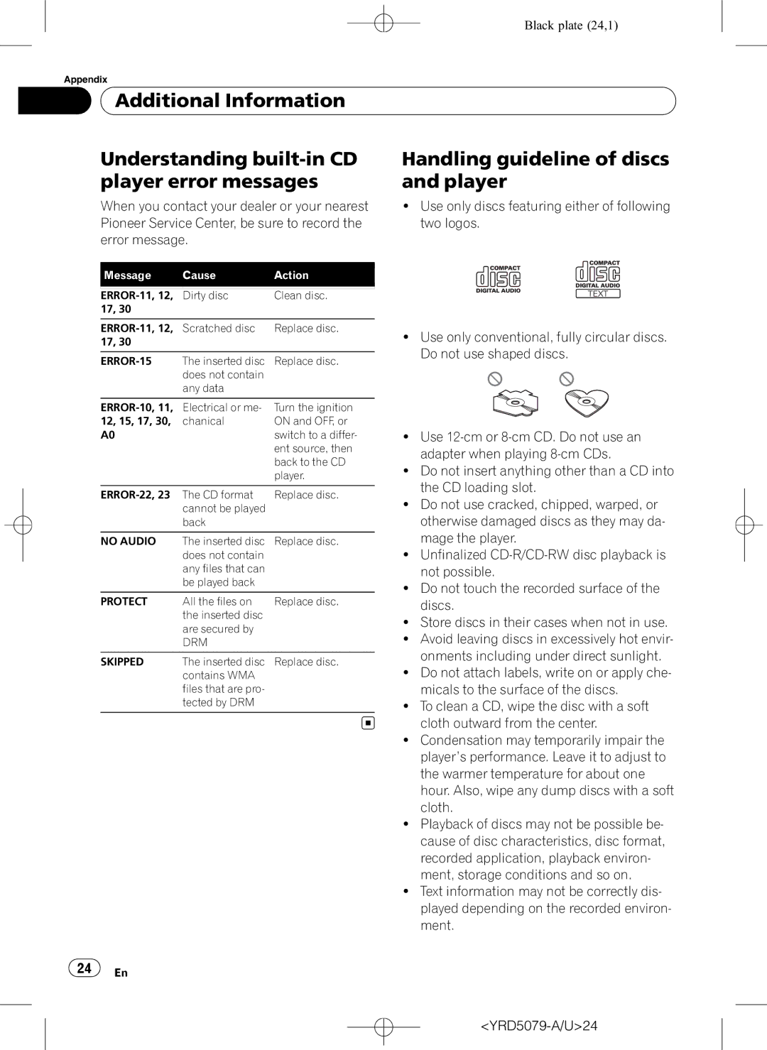 Pioneer DEH-P3950MP operation manual Black plate 24,1 