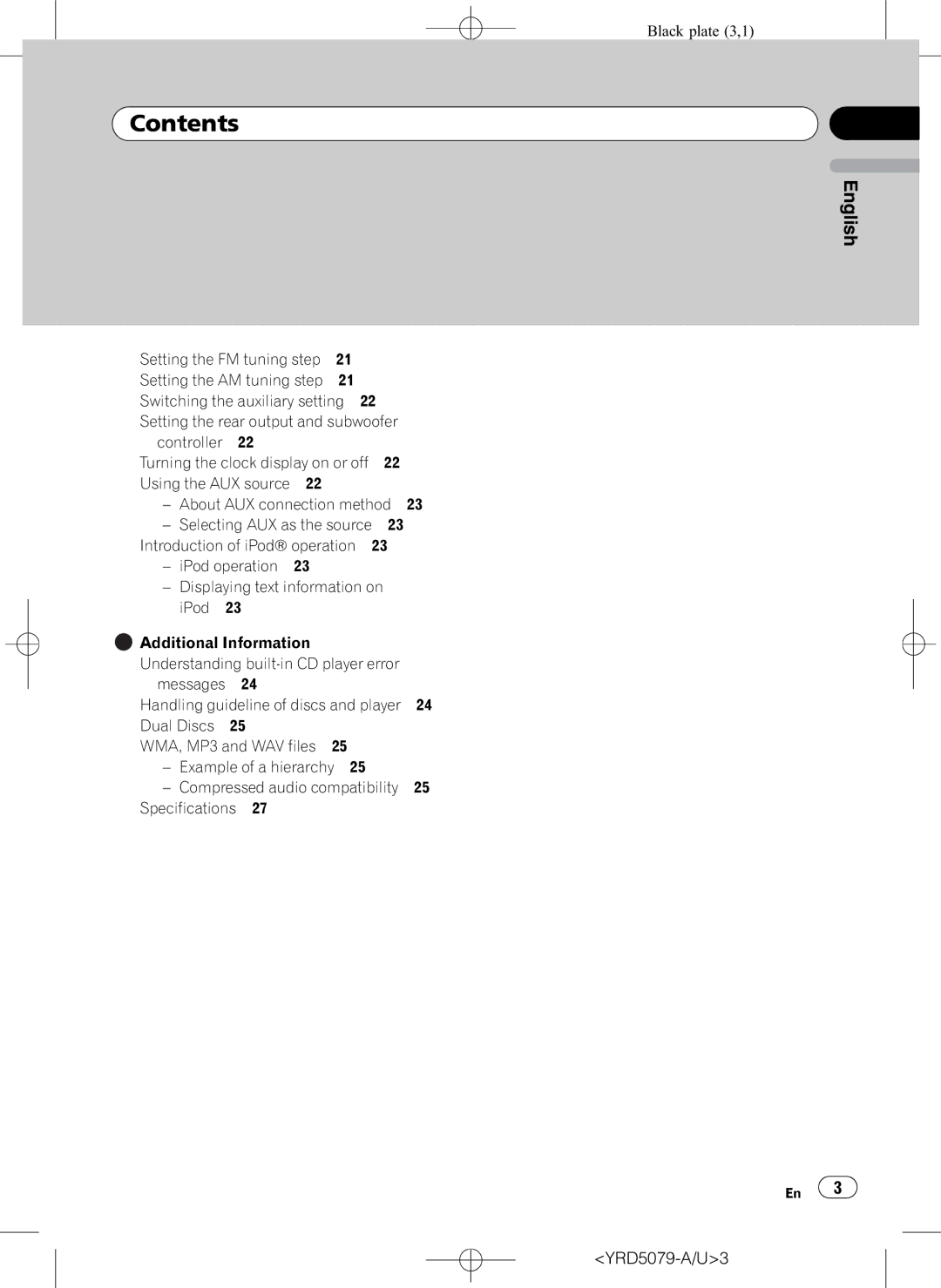 Pioneer DEH-P3950MP operation manual Using the AUX source About AUX connection method, YRD5079-A/U3 