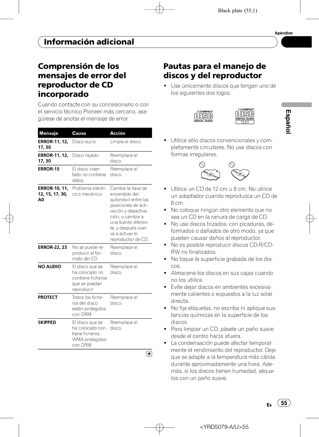 Pioneer DEH-P3950MP operation manual Incorporado, Use únicamente discos que tengan uno de, Los siguientes dos logos 