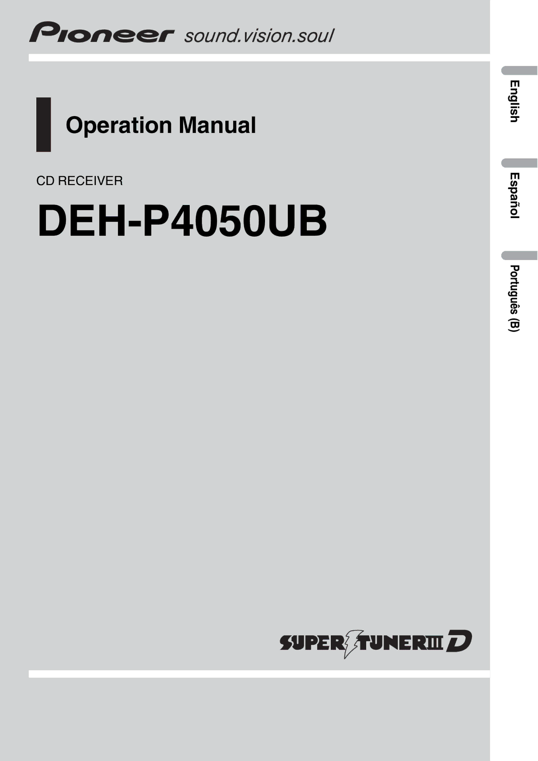 Pioneer DEH-P4050UB operation manual 