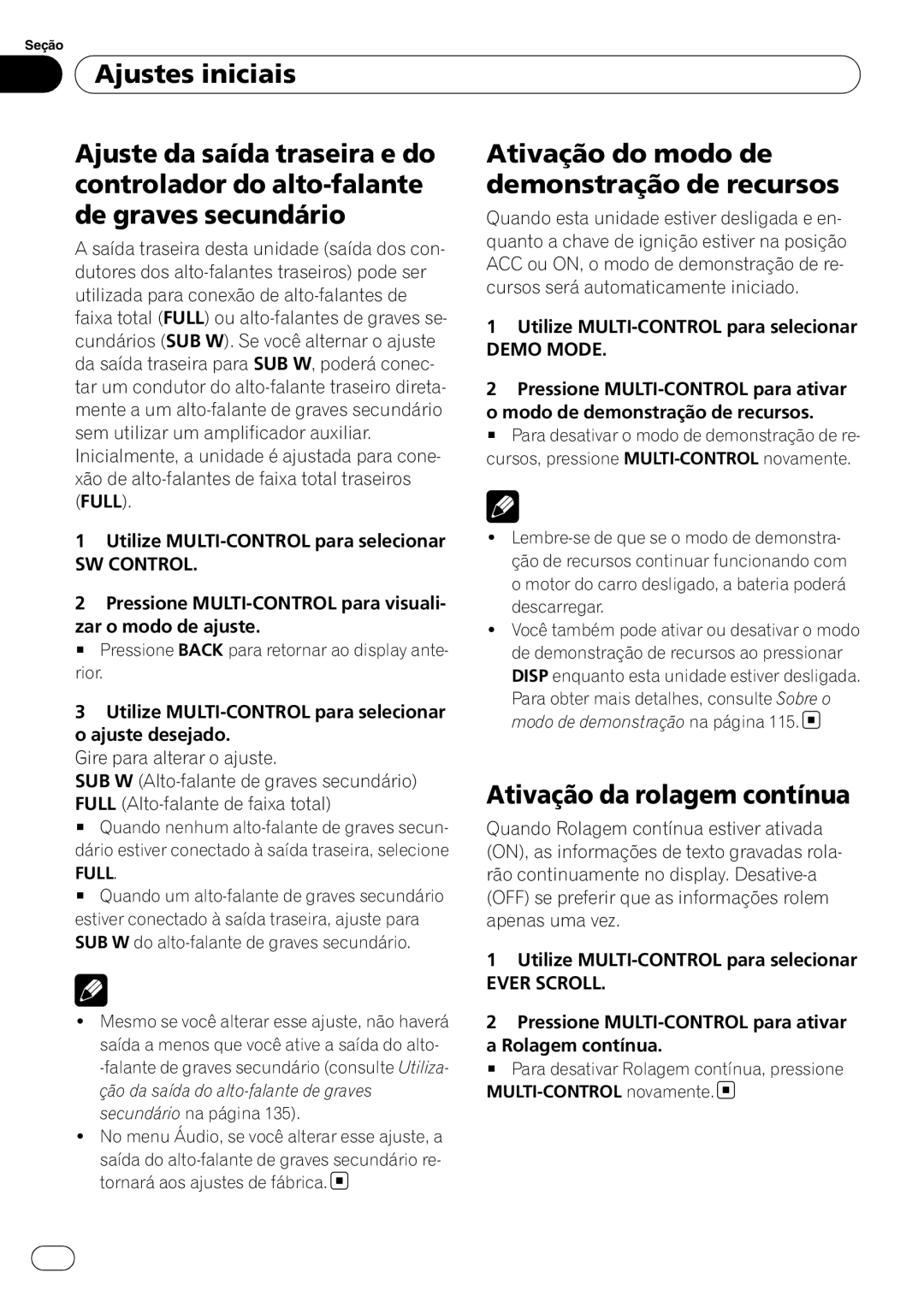 Pioneer DEH-P4050UB operation manual Ativação da rolagem contínua, Full 