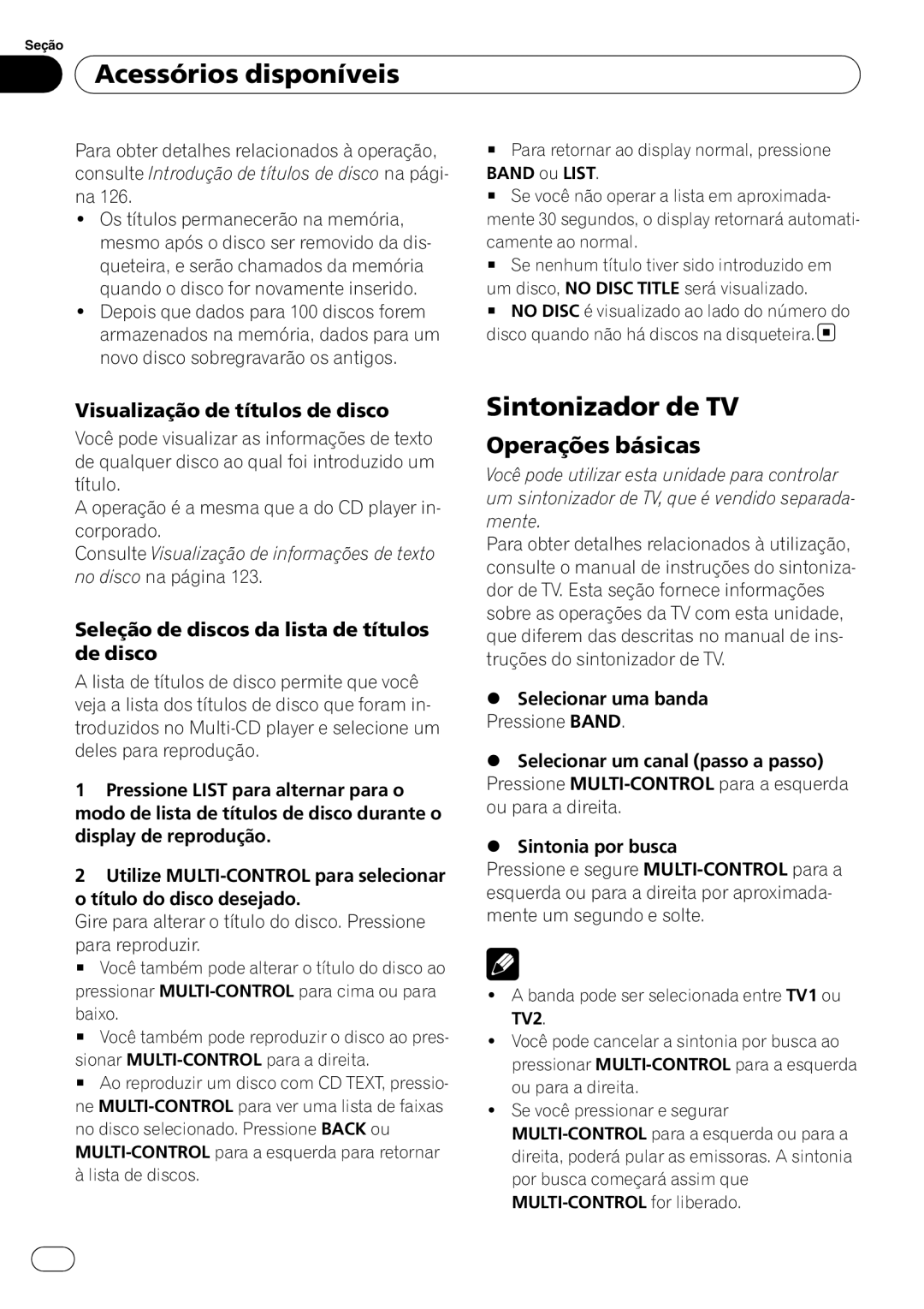 Pioneer DEH-P4050UB operation manual Visualização de títulos de disco, Seleção de discos da lista de títulos de disco 