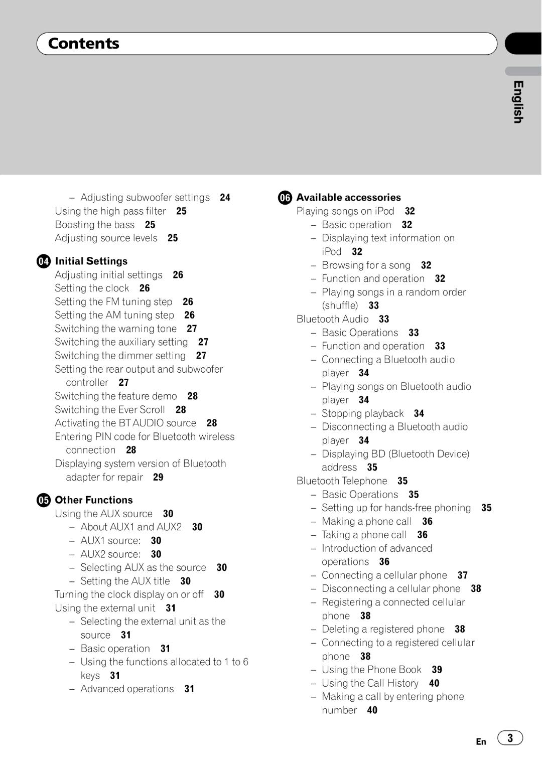 Pioneer DEH-P4050UB Adjusting subwoofer settings, About AUX1 and AUX2 AUX1 source AUX2 source, Setting the AUX title 