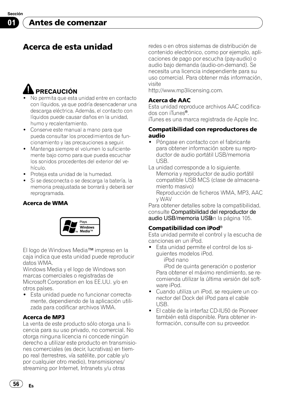 Pioneer DEH-P4050UB operation manual Antes de comenzar Acerca de esta unidad 