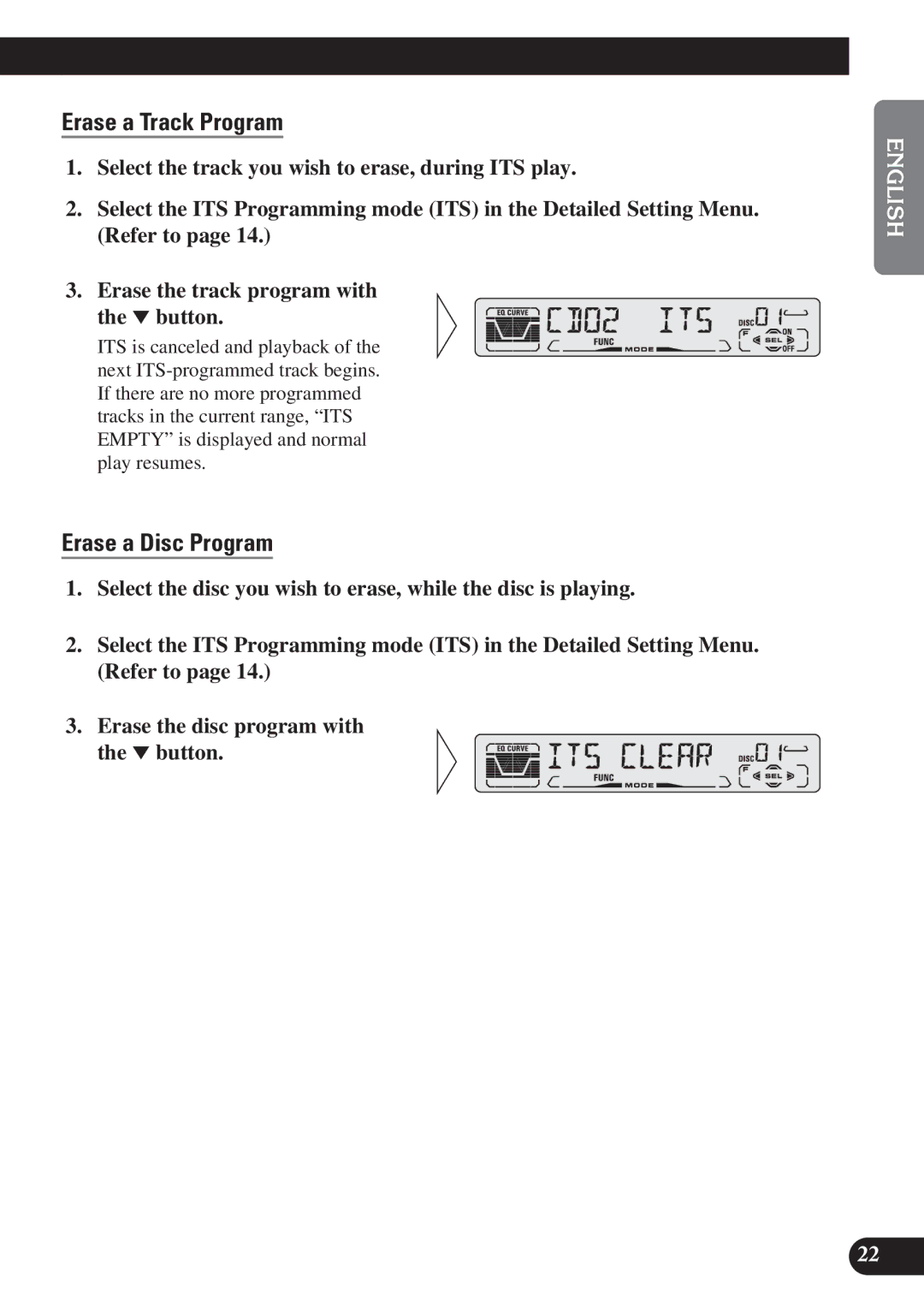 Pioneer DEH-P310, DEH-P410 operation manual Erase a Track Program, Erase a Disc Program 