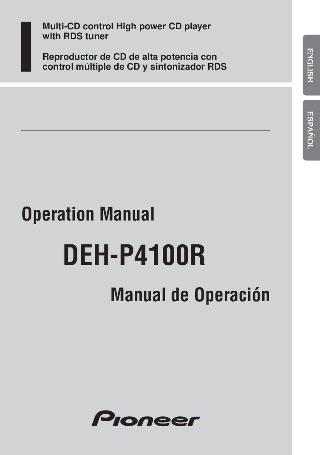 Pioneer DEH-P4100R operation manual 