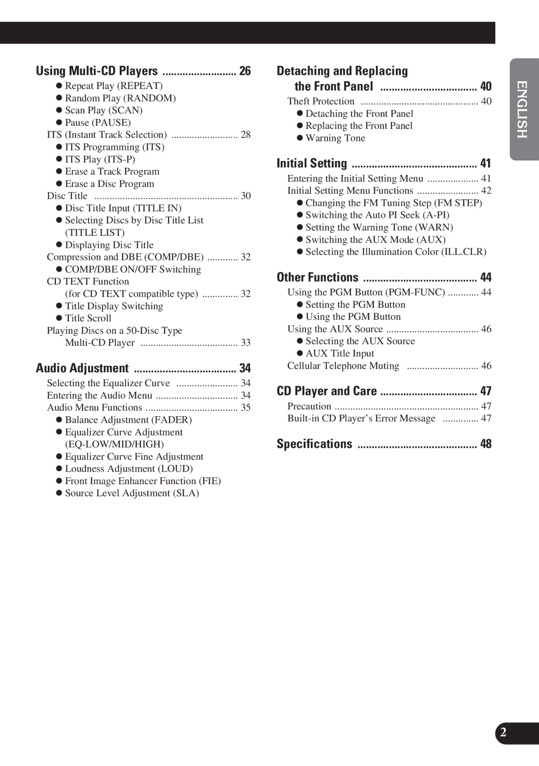 Pioneer DEH-P4100R operation manual Detaching and Replacing, Using Multi-CD Players 