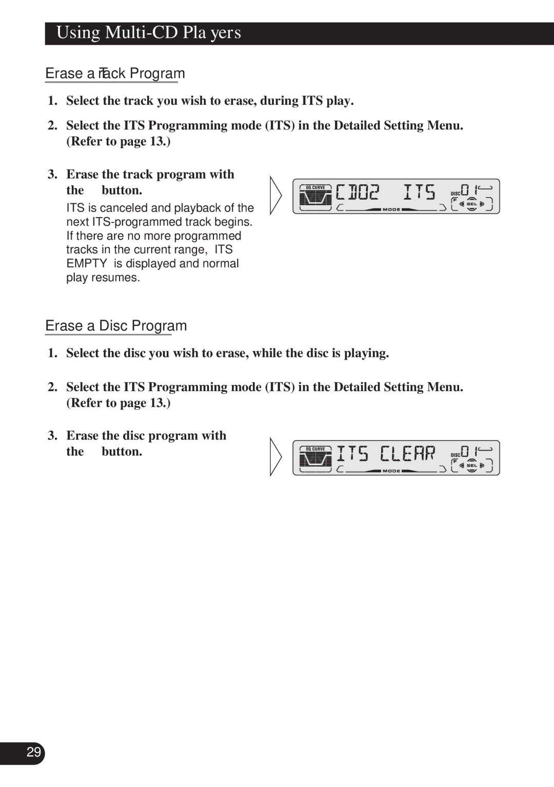 Pioneer DEH-P4100R operation manual Erase a Track Program, Erase a Disc Program 