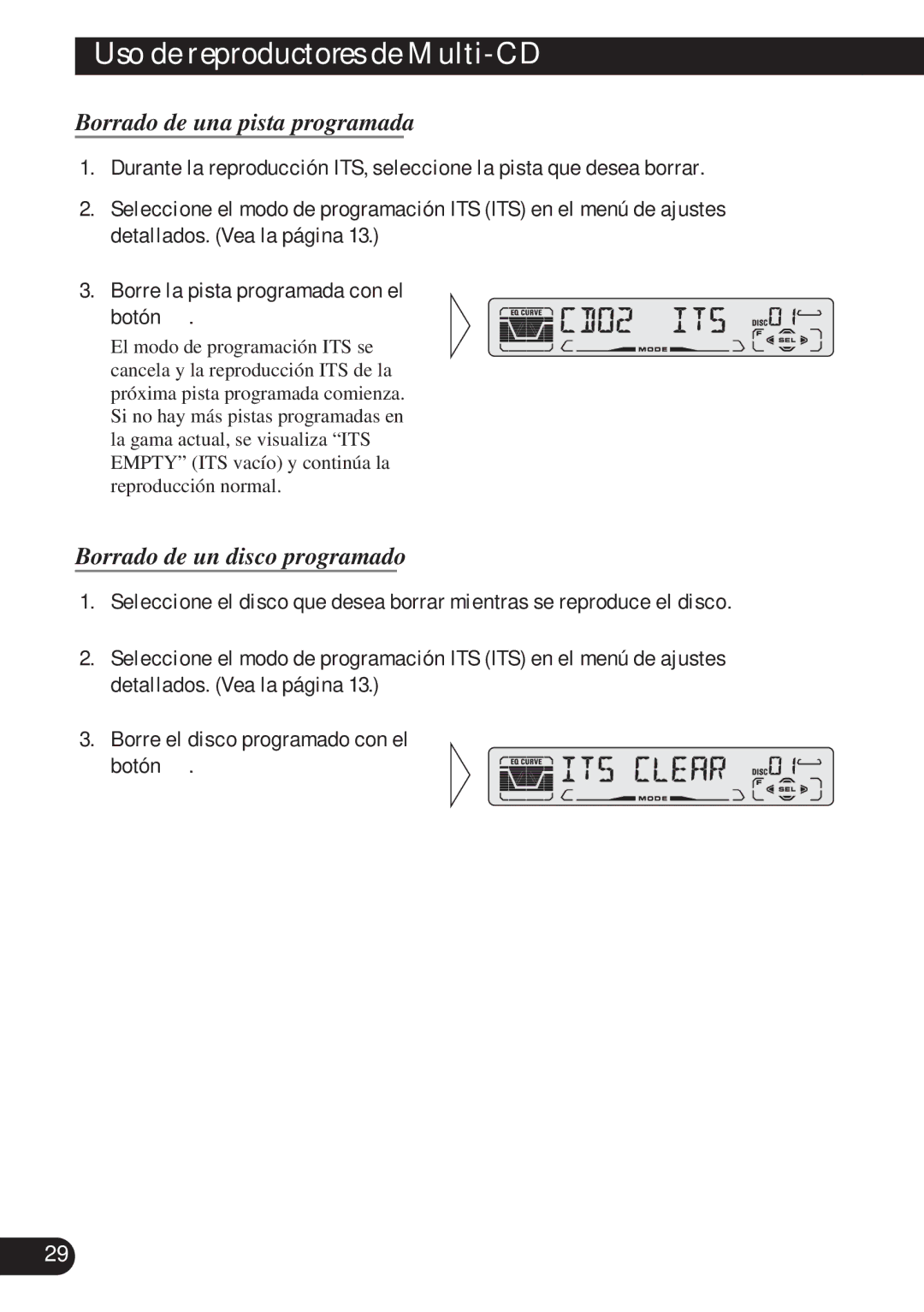 Pioneer DEH-P4100R operation manual Borrado de una pista programada, Borrado de un disco programado 