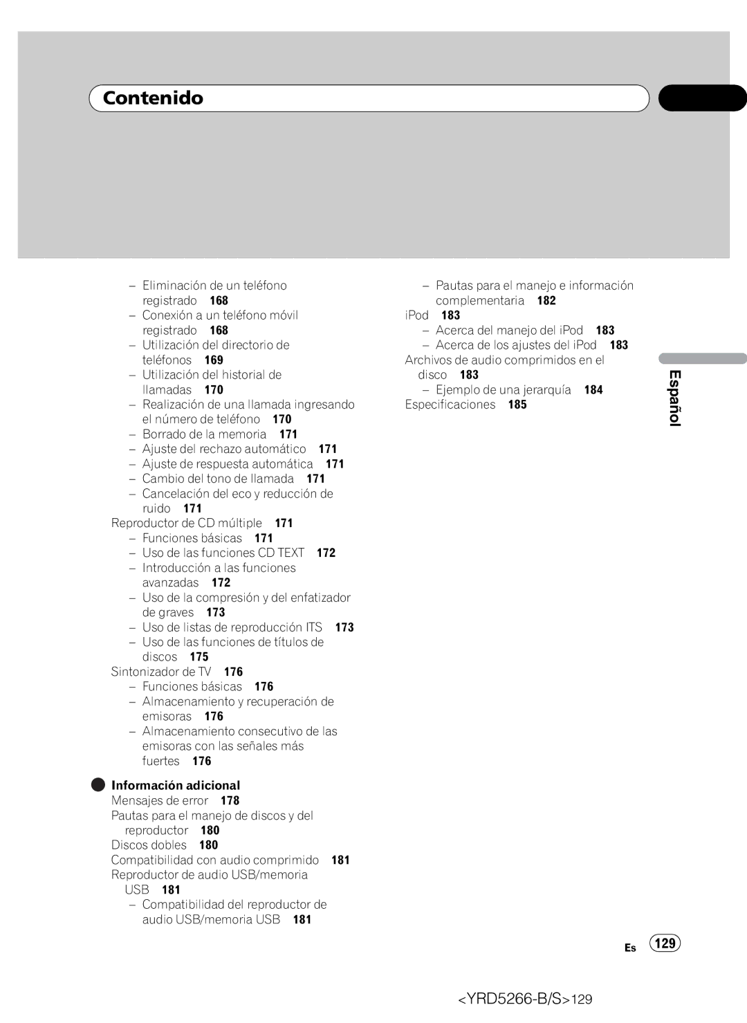 Pioneer DEH-P410UB operation manual 129, Eliminación de un teléfono 