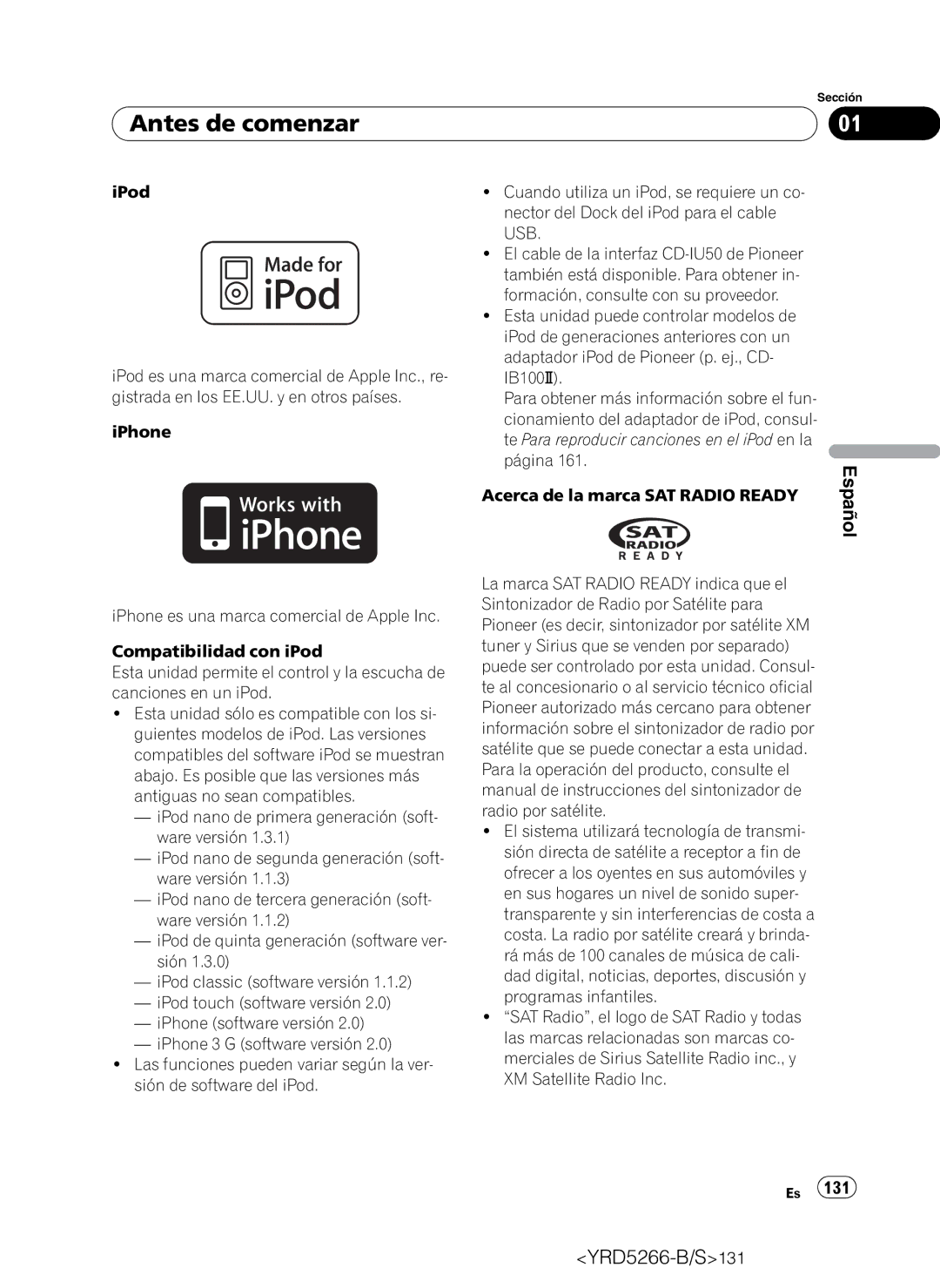 Pioneer DEH-P410UB operation manual Antes de comenzar 