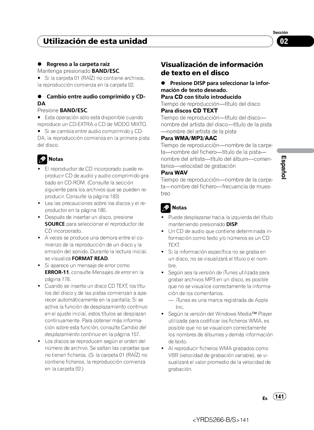 Pioneer DEH-P410UB operation manual Visualización de información de texto en el disco 