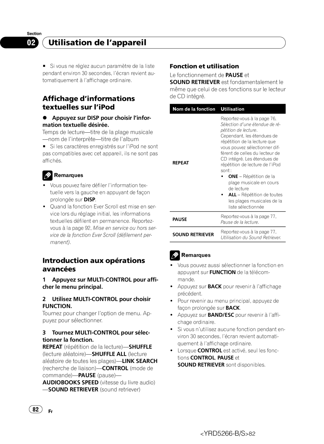 Pioneer DEH-P410UB operation manual Affichage d’informations textuelles sur l’iPod, Prolongée sur Disp, Manent 