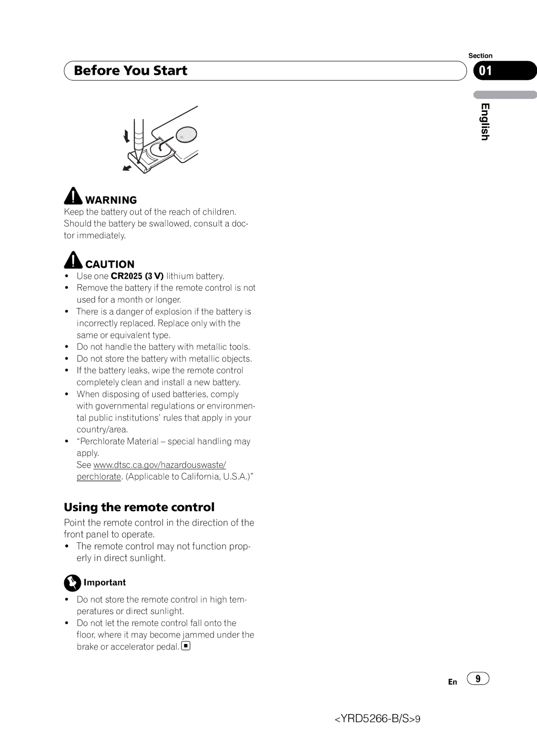 Pioneer DEH-P410UB operation manual Using the remote control 