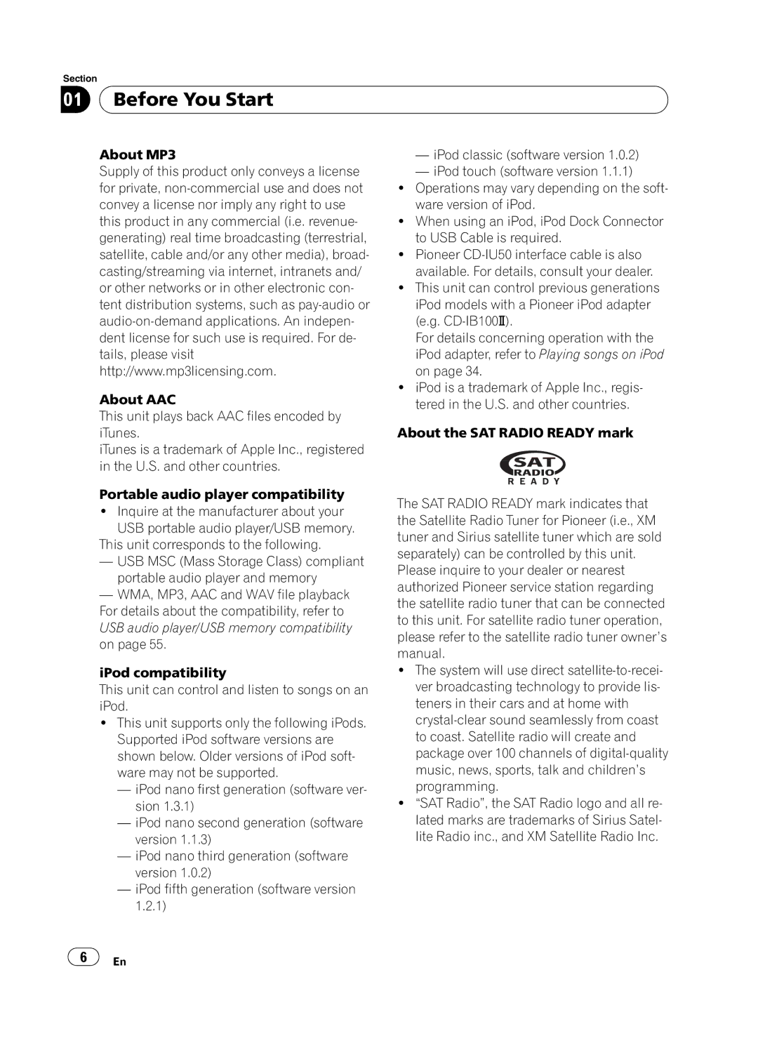 Pioneer DEH-P410UB operation manual Before You Start 