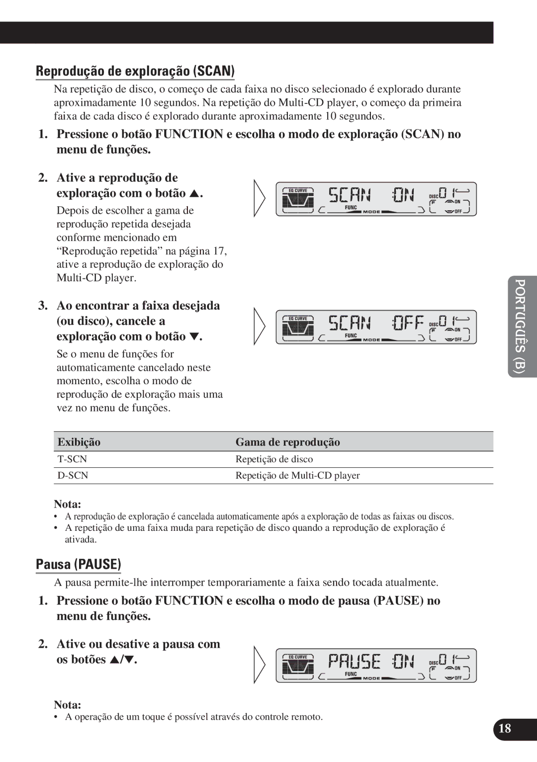 Pioneer DEH-P4150 operation manual Reprodução de exploração Scan 