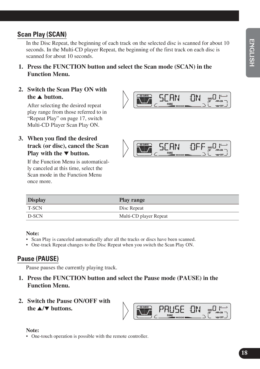 Pioneer DEH-P4150 operation manual Scan Play Scan 