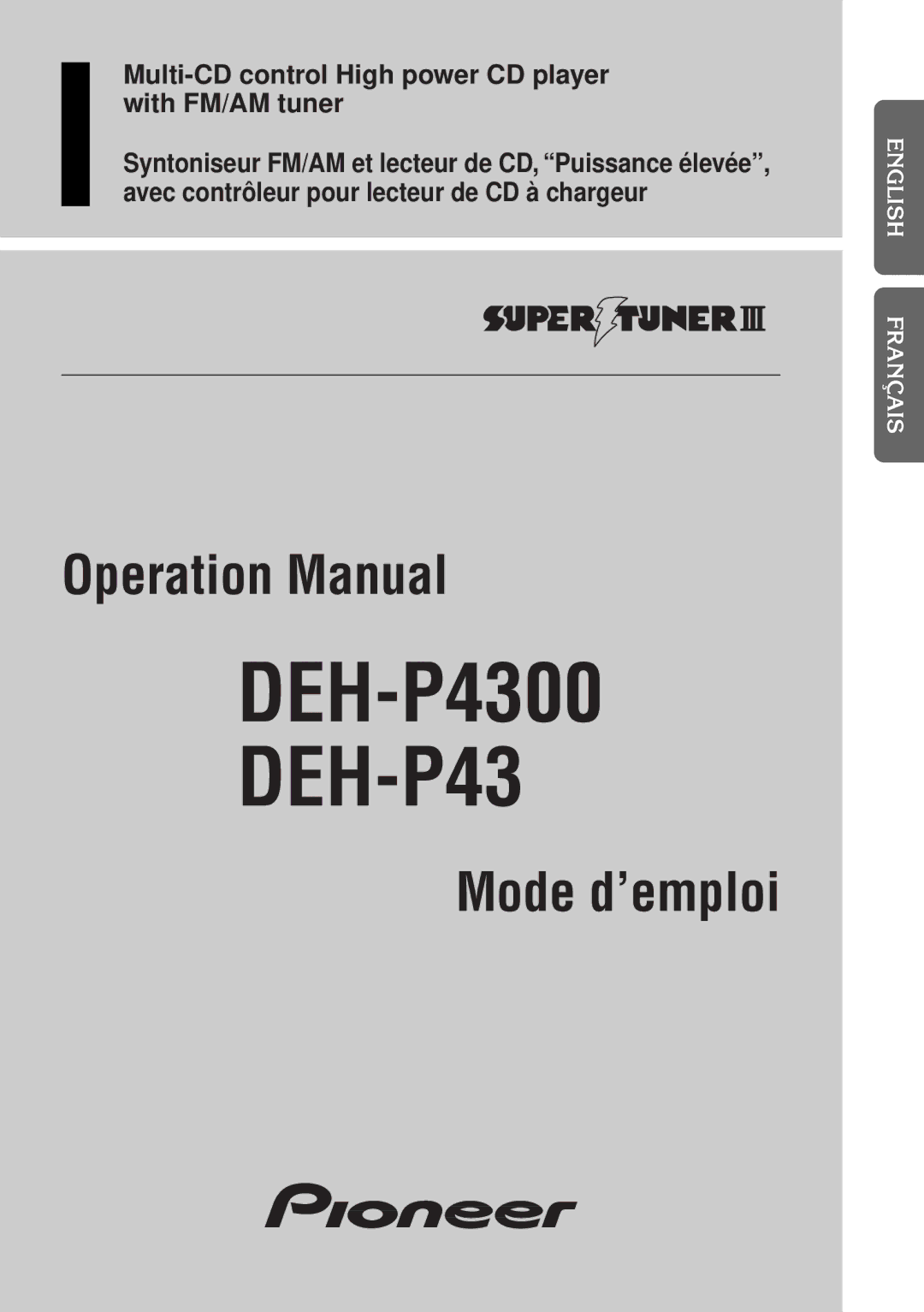 Pioneer DEH-P4300 operation manual 