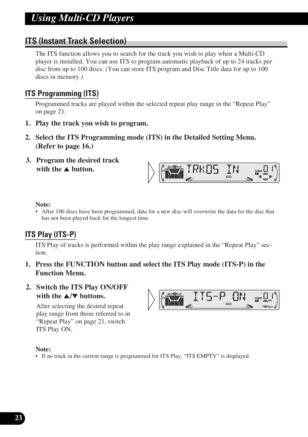 Pioneer DEH-P4300 operation manual ITS Instant Track Selection, ITS Programming ITS, ITS Play ITS-P 