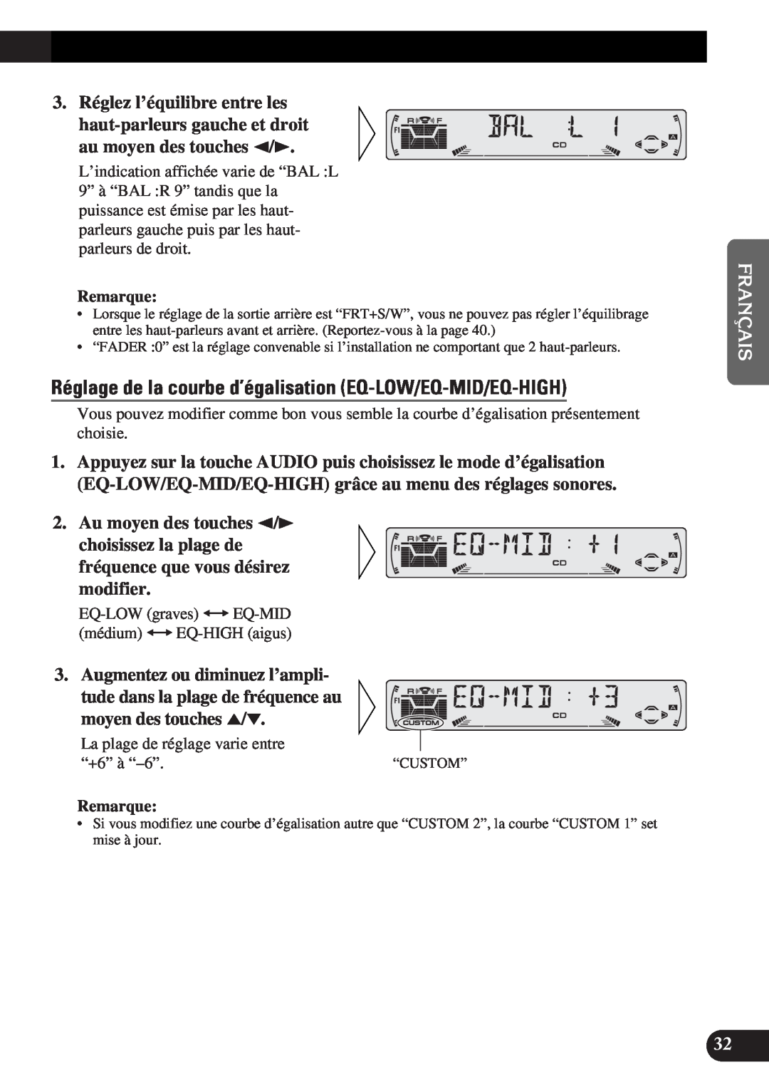 Pioneer DEH-P4300 operation manual Au moyen des touches 2/3 