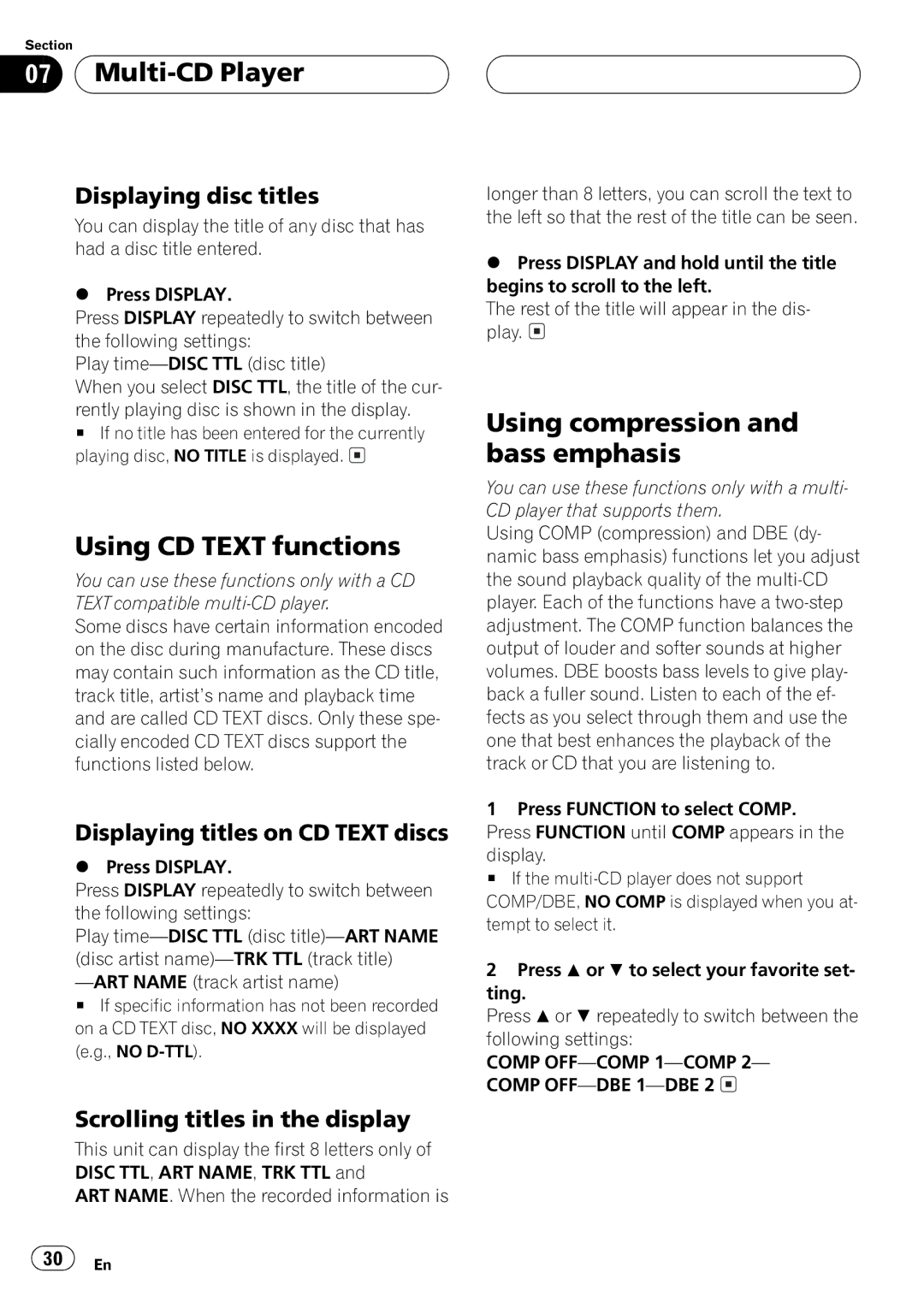 Pioneer DEH-P4500MP operation manual 