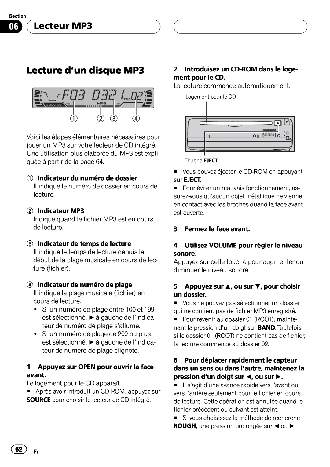 Pioneer DEH-P4500MP operation manual 1 2 3 