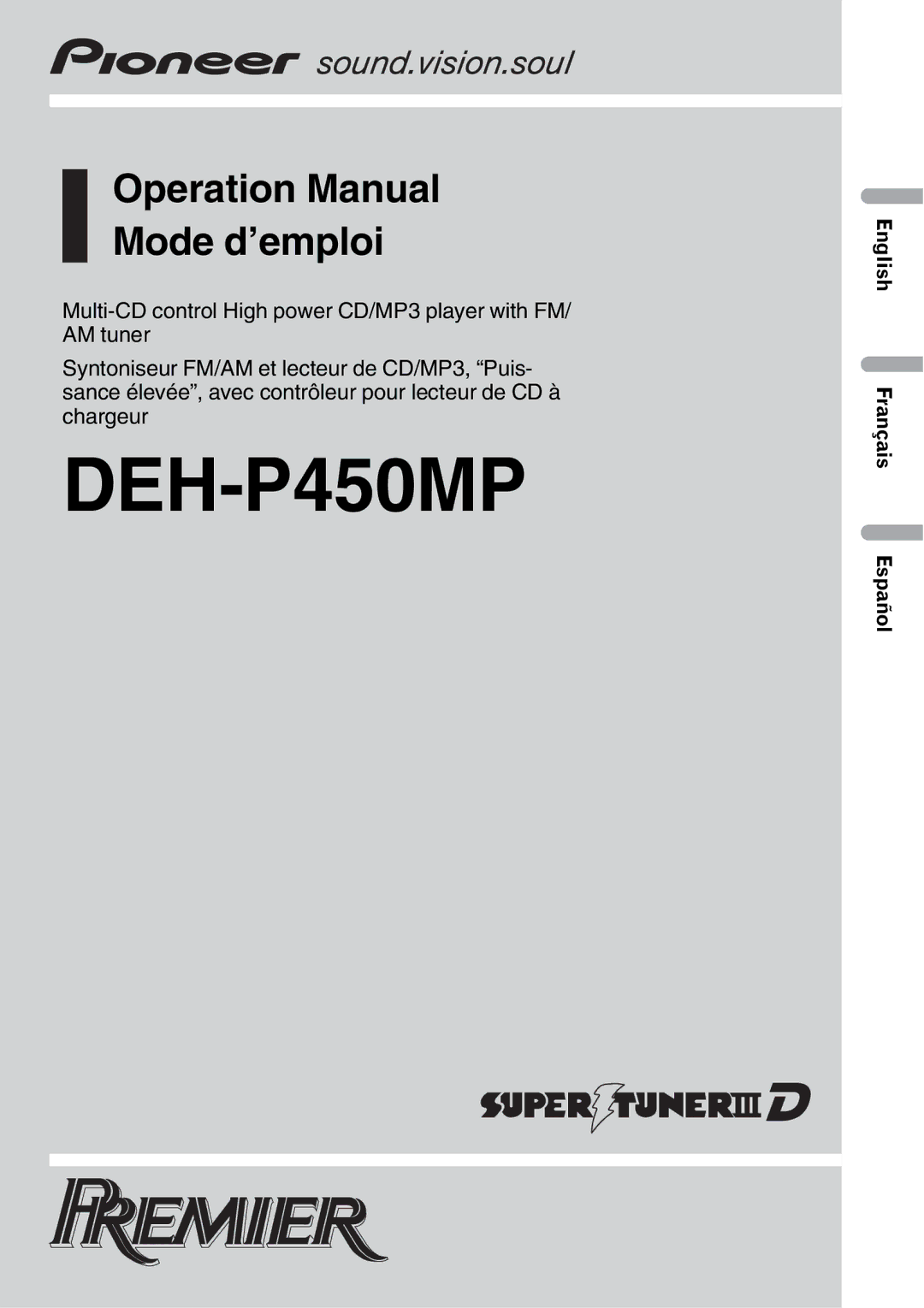 Pioneer DEH-P450MP operation manual 