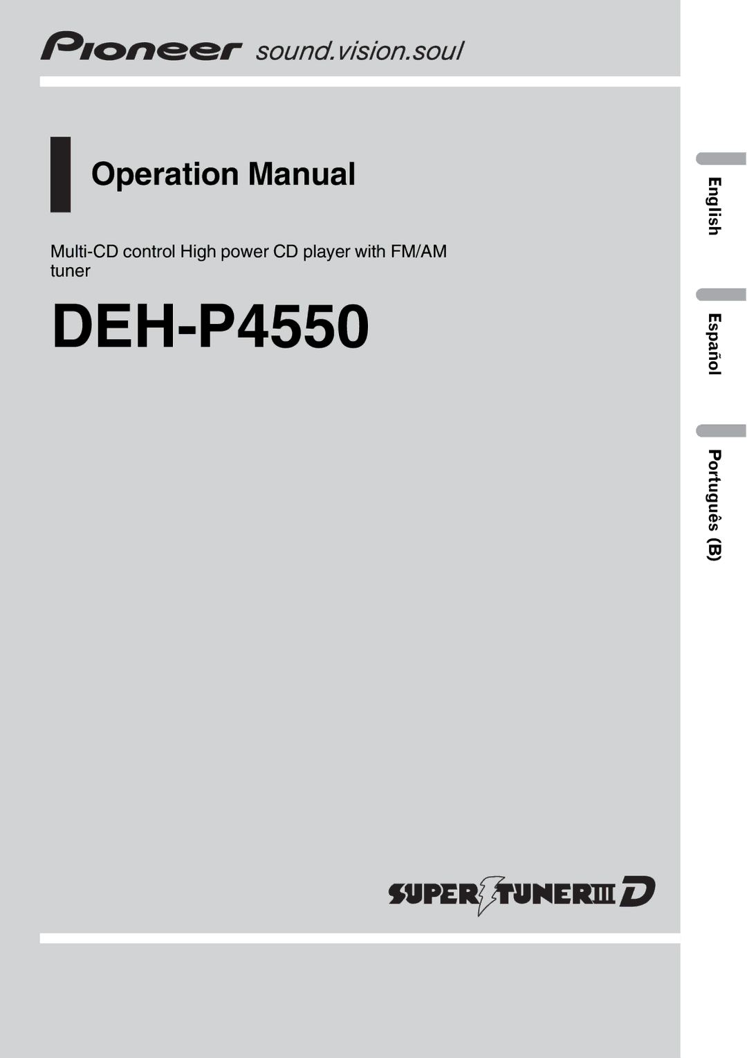 Pioneer DEH-P4550 operation manual 