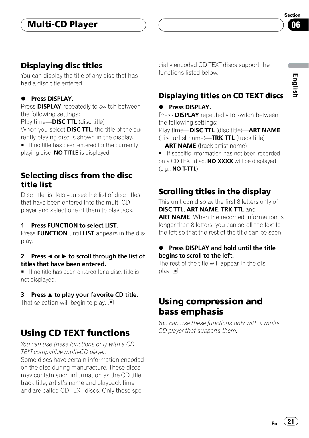 Pioneer DEH-P4550 operation manual 