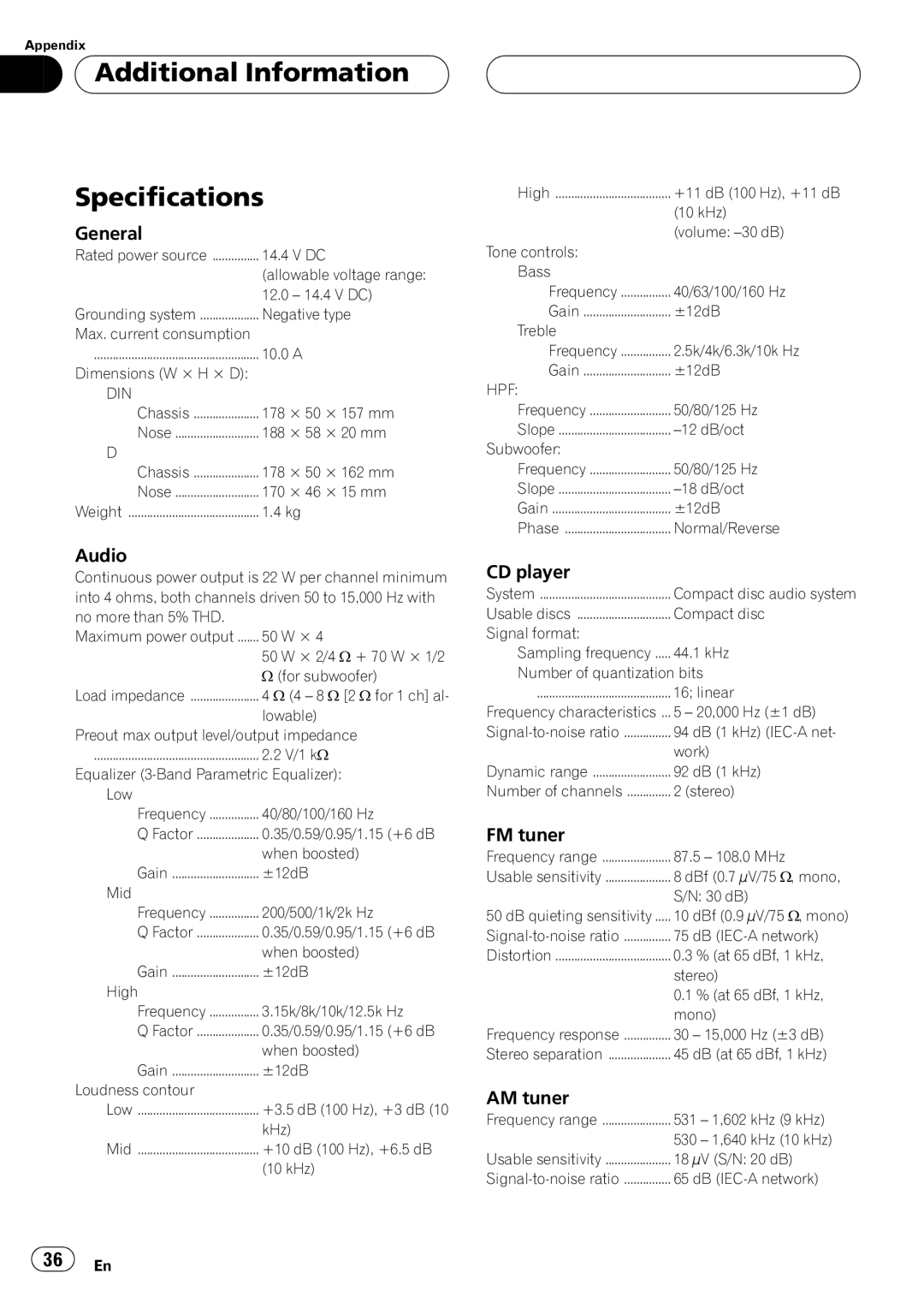 Pioneer DEH-P4550 operation manual 