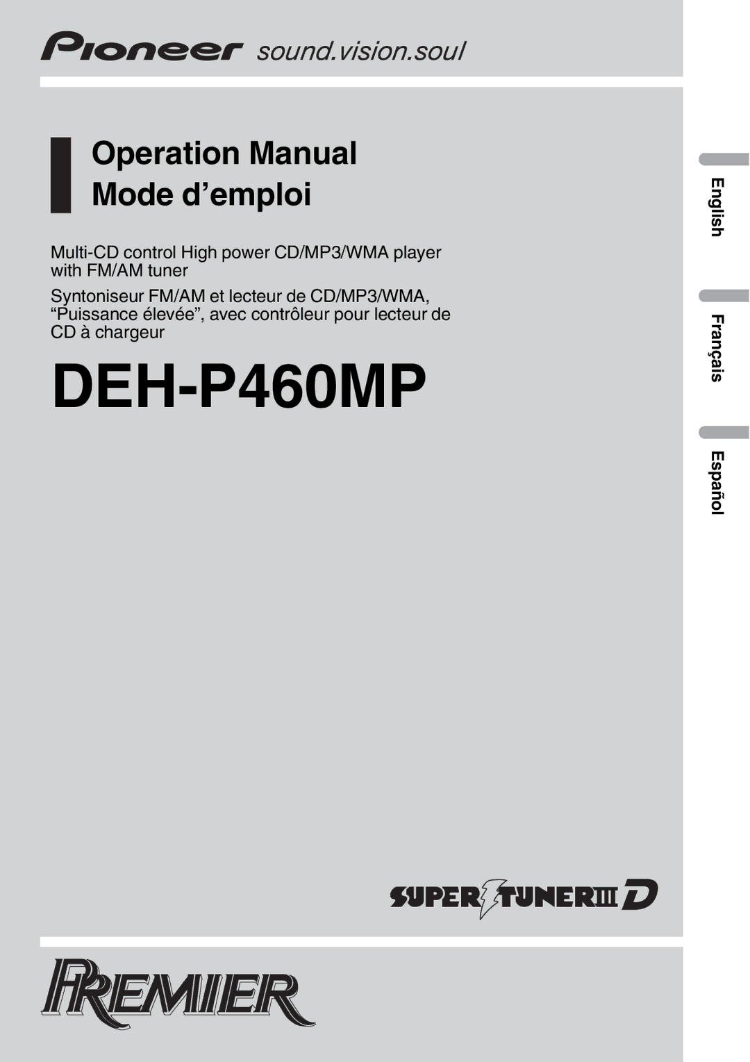 Pioneer DEH-P460MP operation manual 