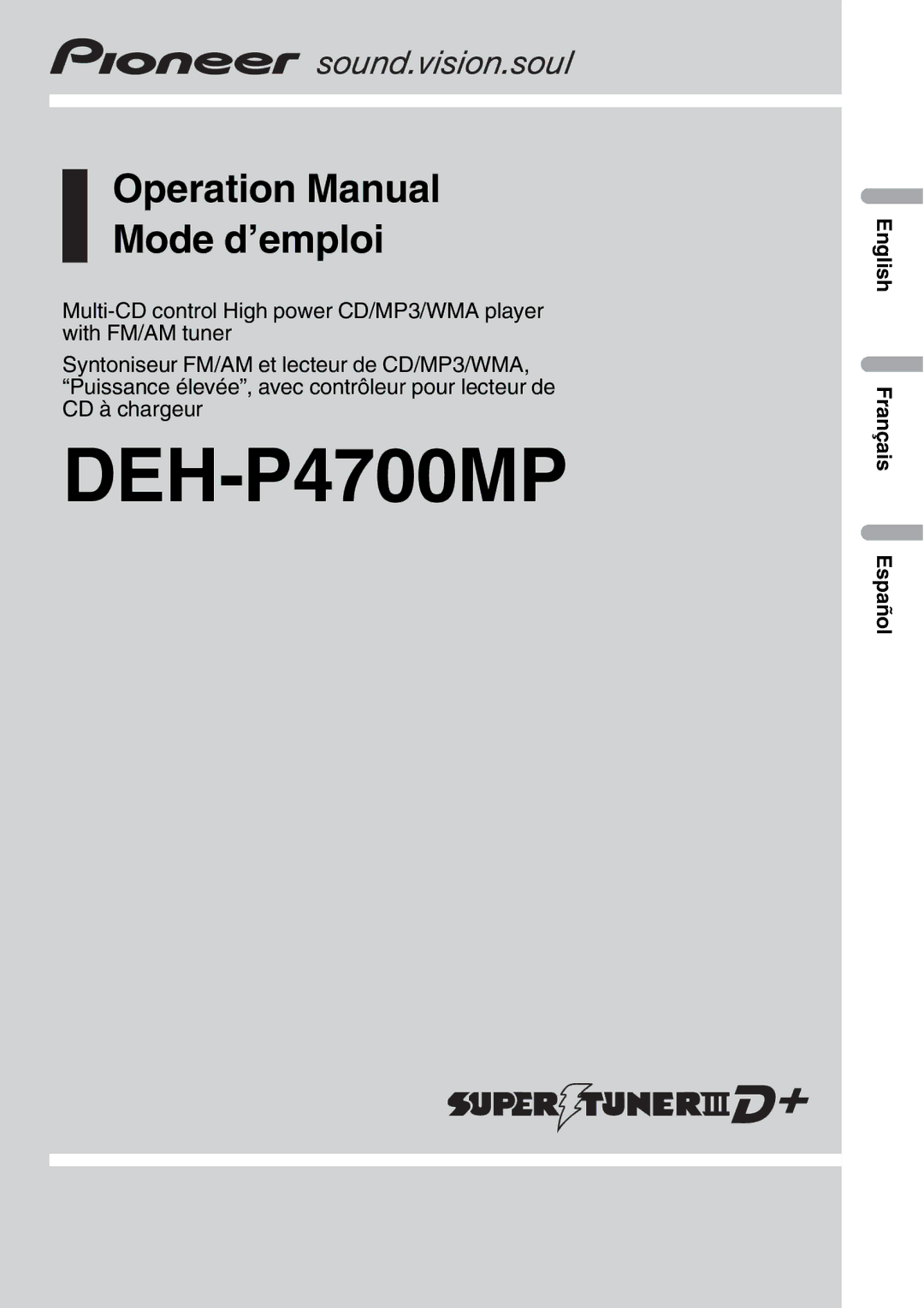 Pioneer DEH-P4700MP operation manual 