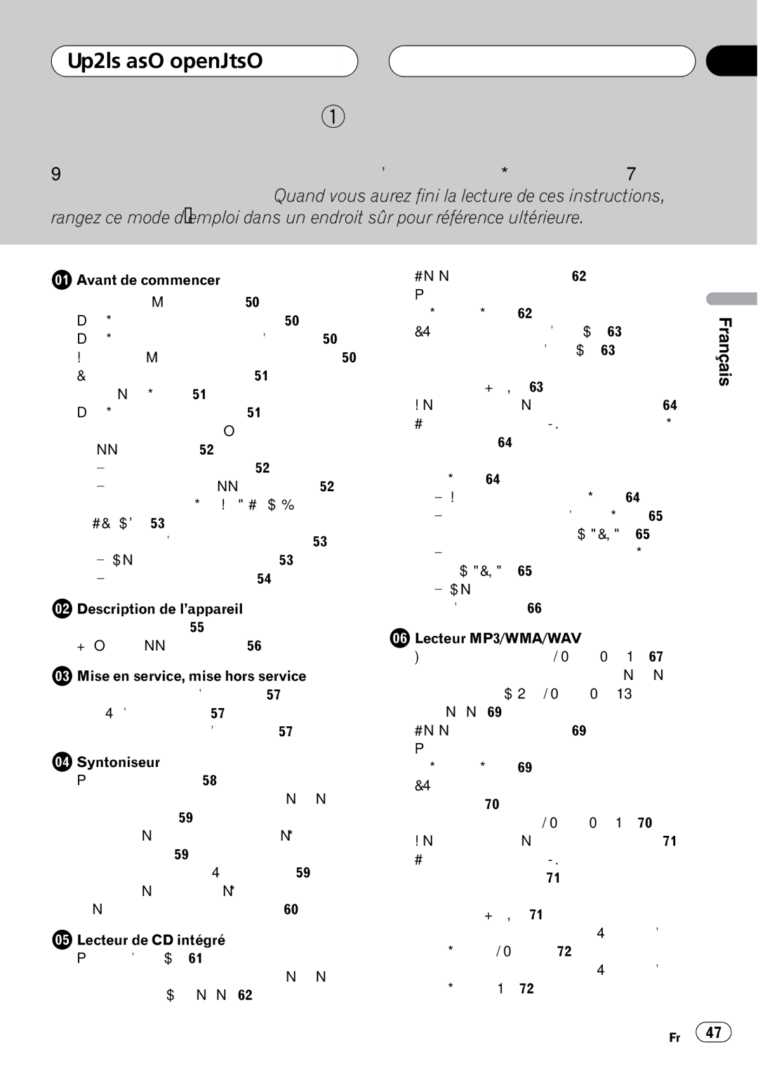 Pioneer DEH-P4700MP operation manual 