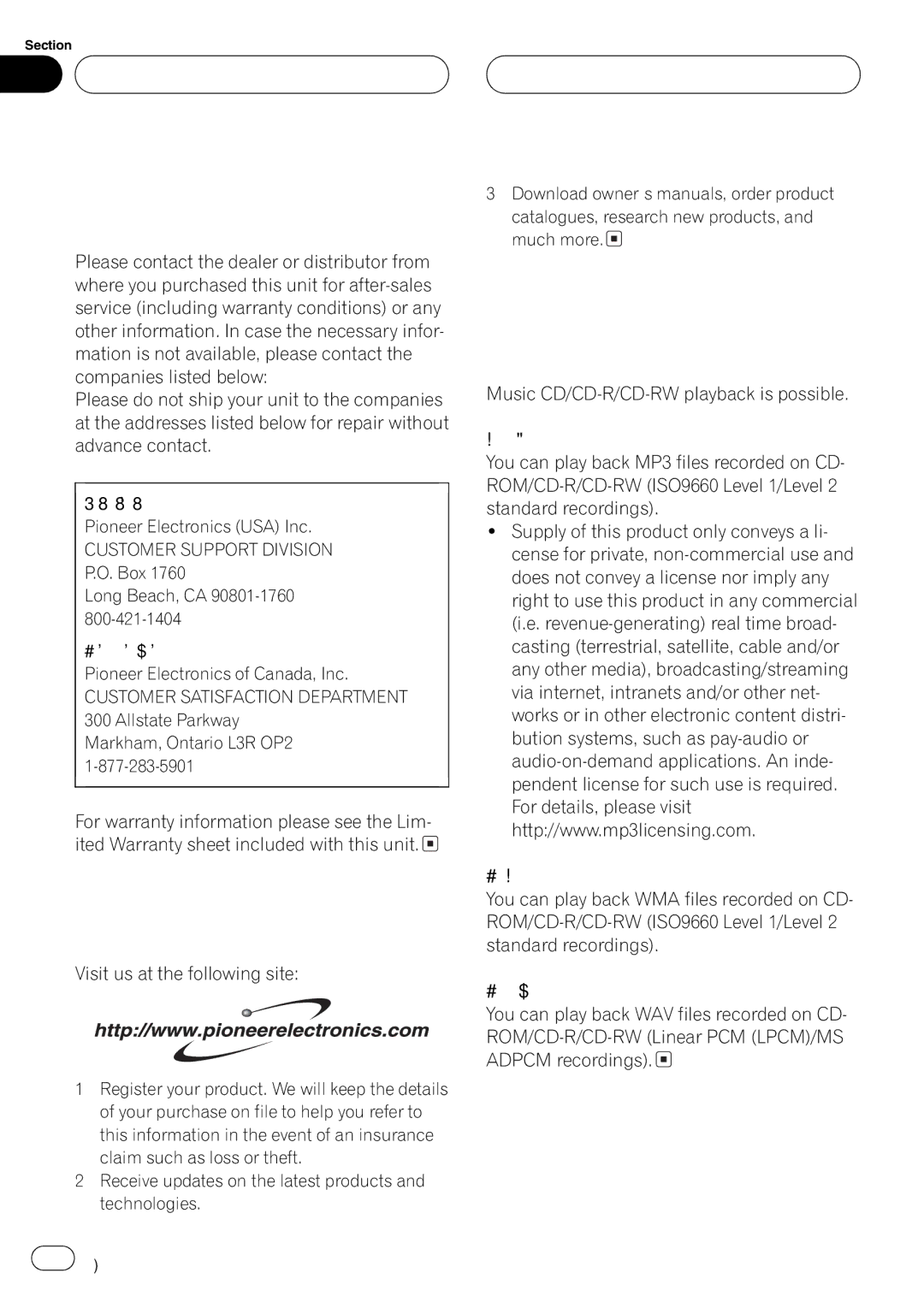 Pioneer DEH-P4700MP operation manual 