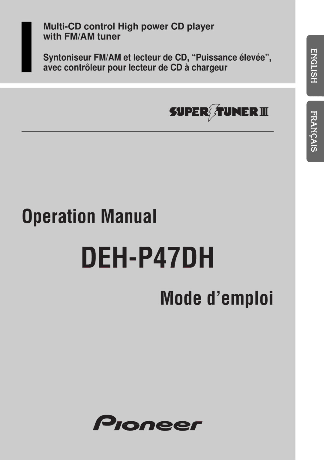 Pioneer DEH-P47DH operation manual 