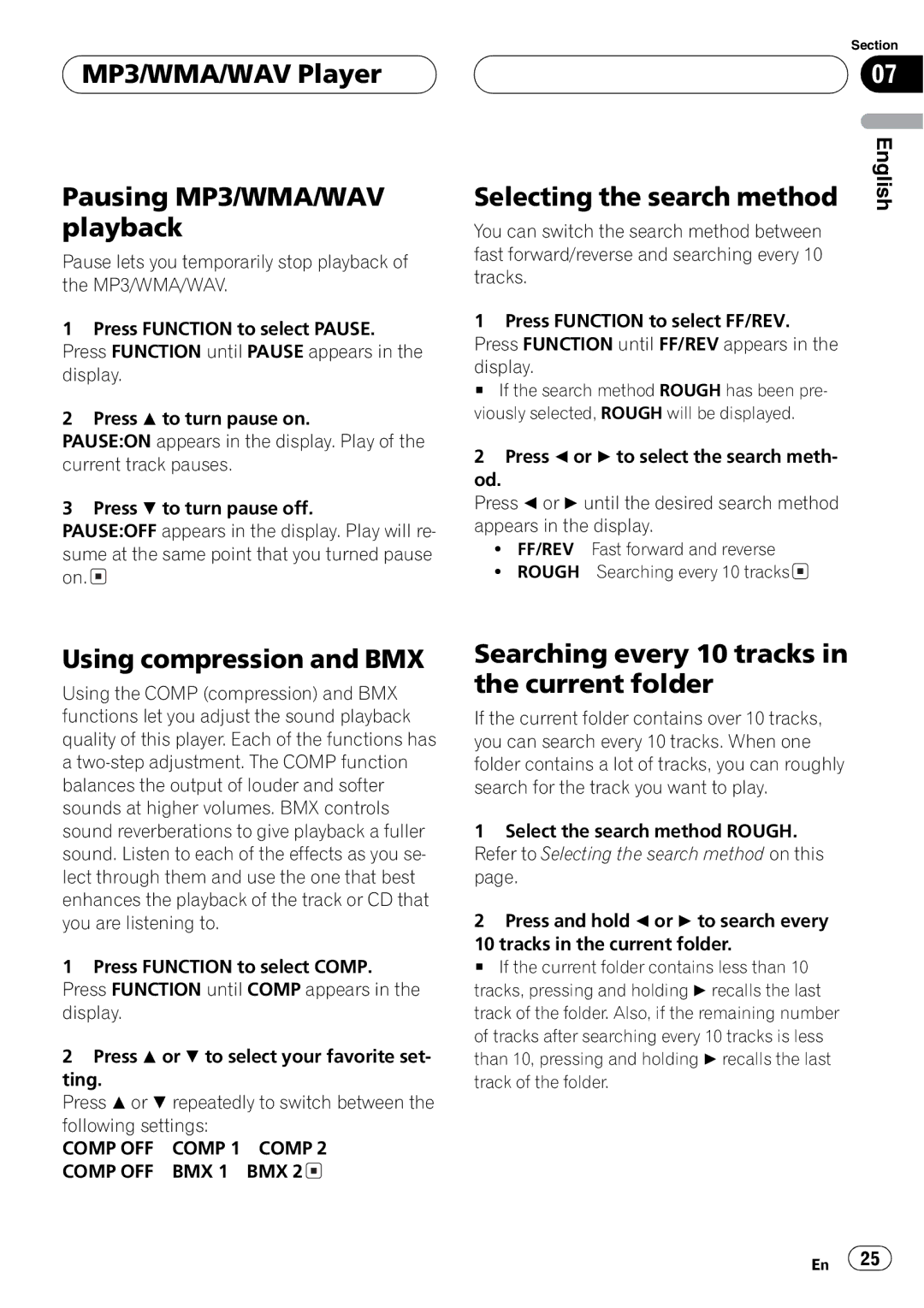 Pioneer DEH-P4800MP operation manual 