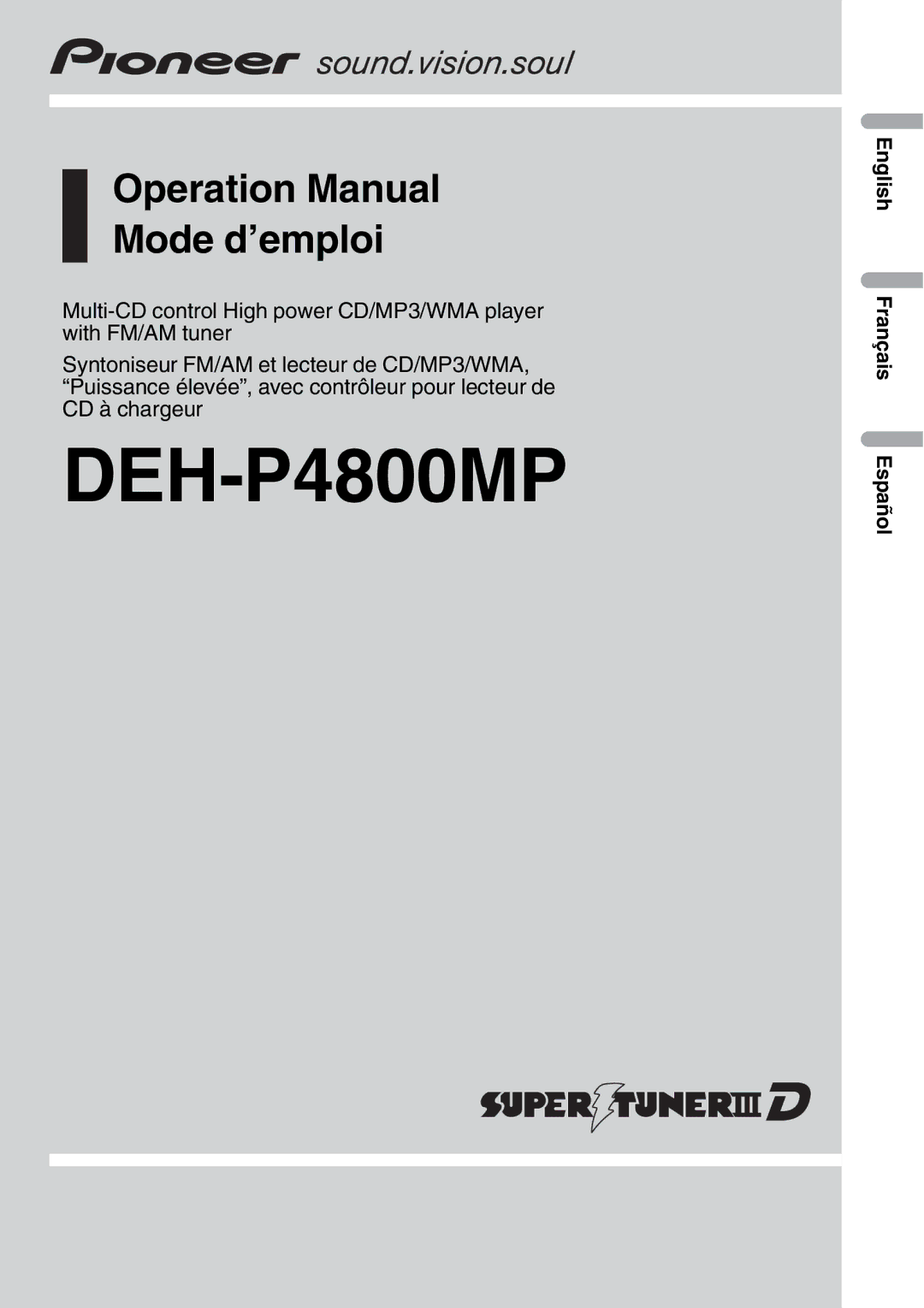 Pioneer DEH-P4800MP operation manual 