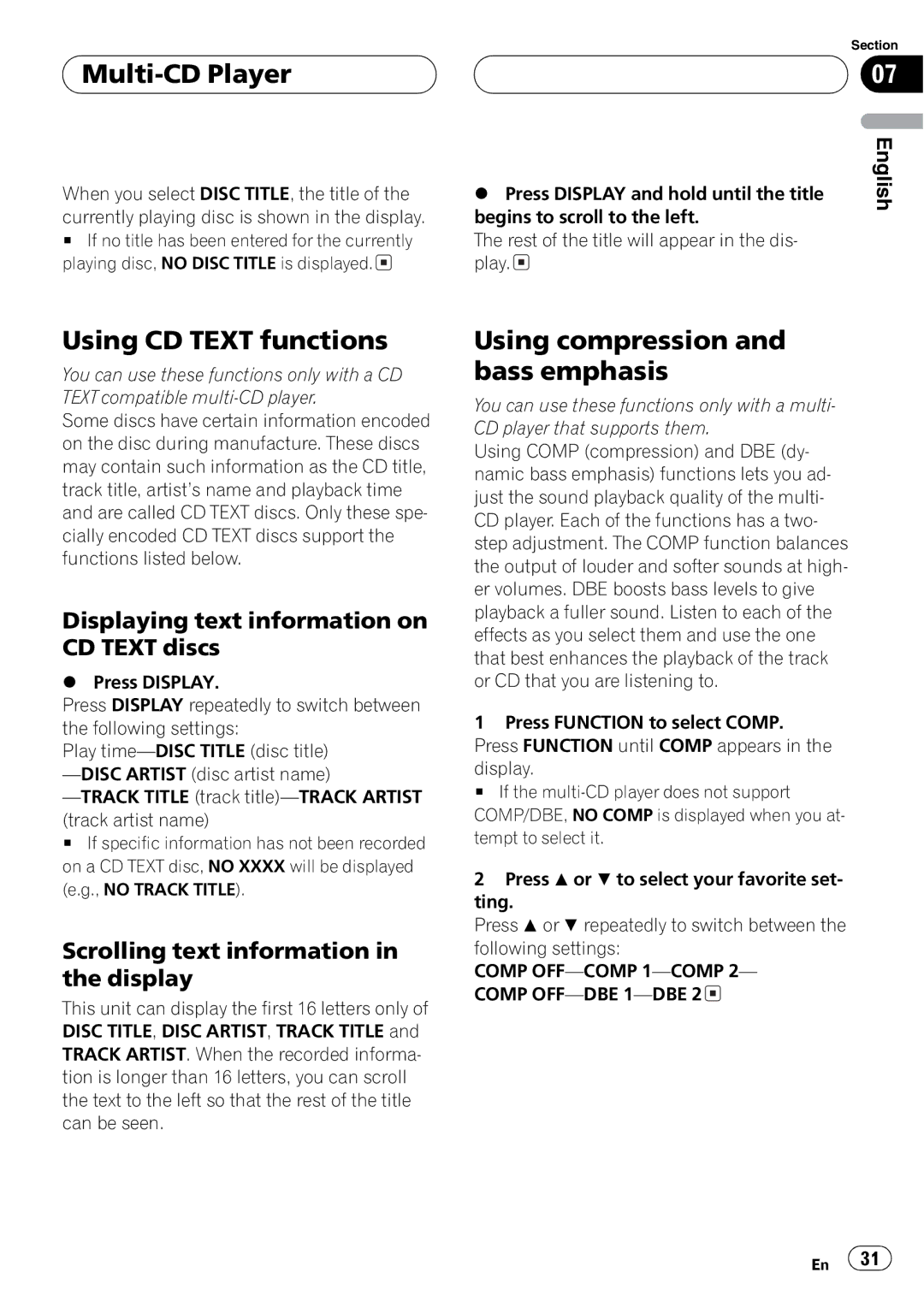 Pioneer DEH-P4800MP operation manual 