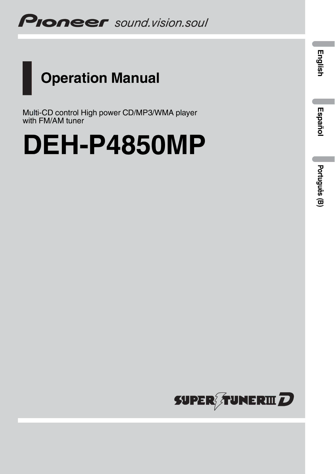 Pioneer DEH-P4850MP operation manual 