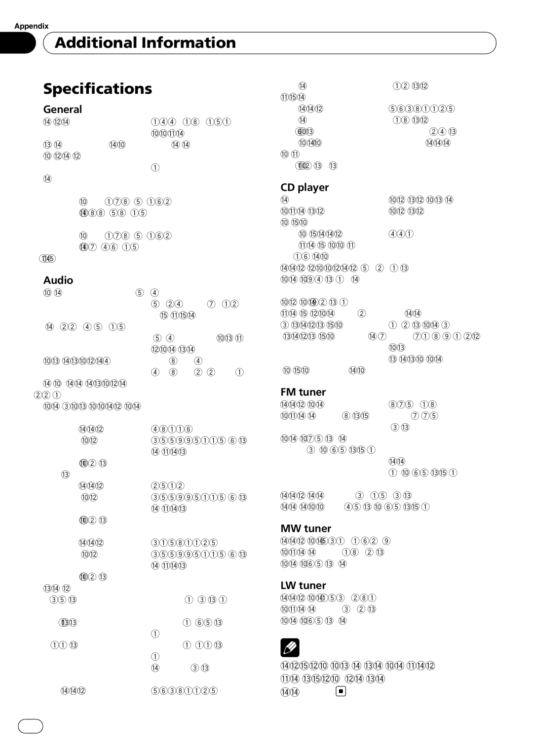 Pioneer DEH-P4900IB operation manual Additional Information Specifications, General 