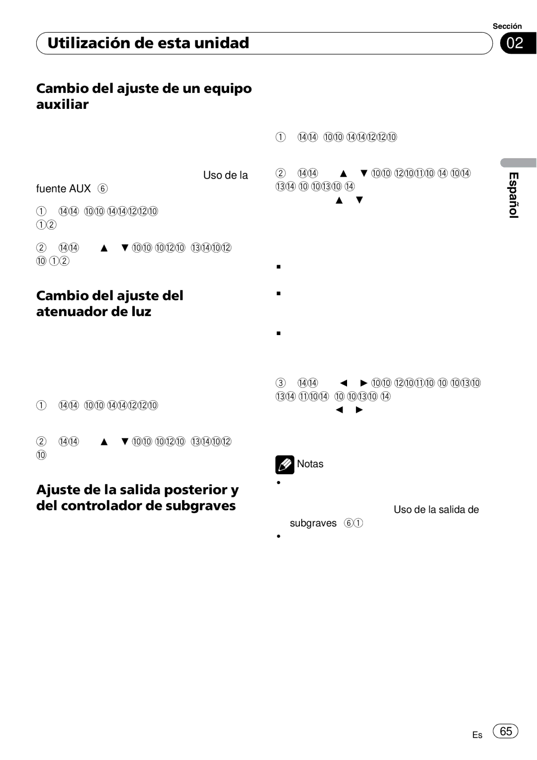 Pioneer DEH-P4900IB Cambio del ajuste de un equipo auxiliar, Cambio del ajuste del atenuador de luz, Dimmer 