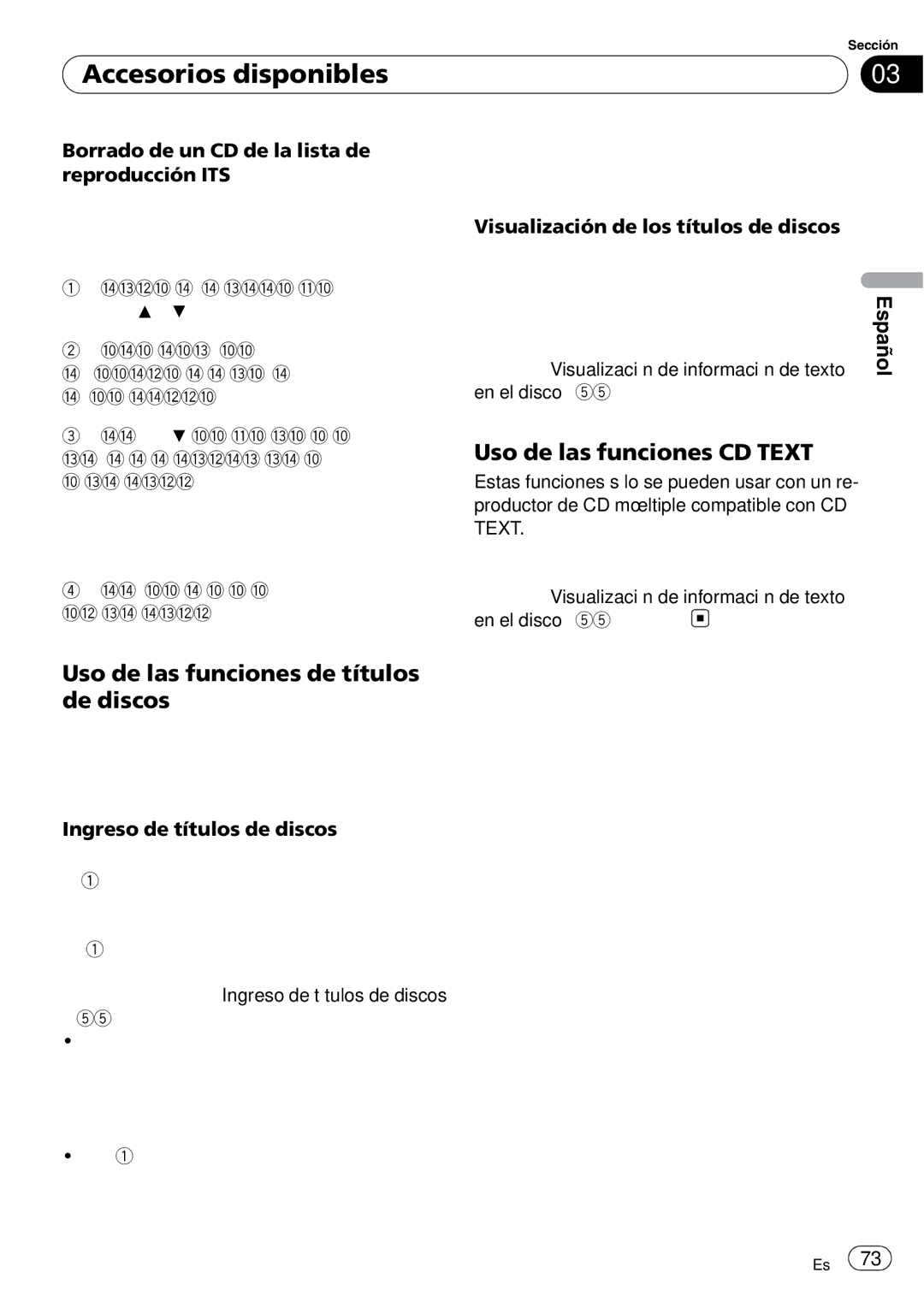 Pioneer DEH-P4900IB operation manual Uso de las funciones CD Text, Borrado de un CD de la lista de reproducción ITS 