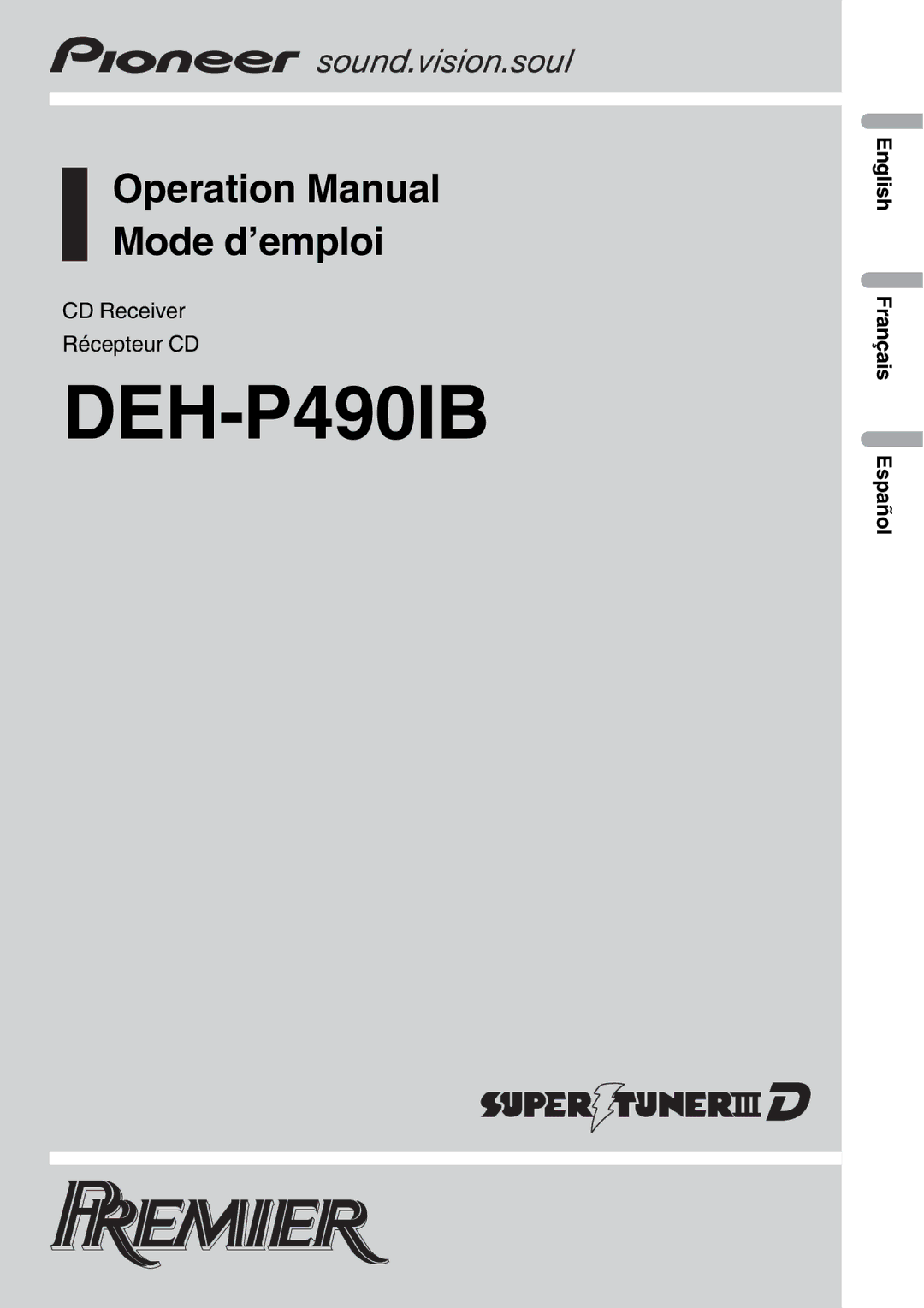 Pioneer DEH-P490IB operation manual 