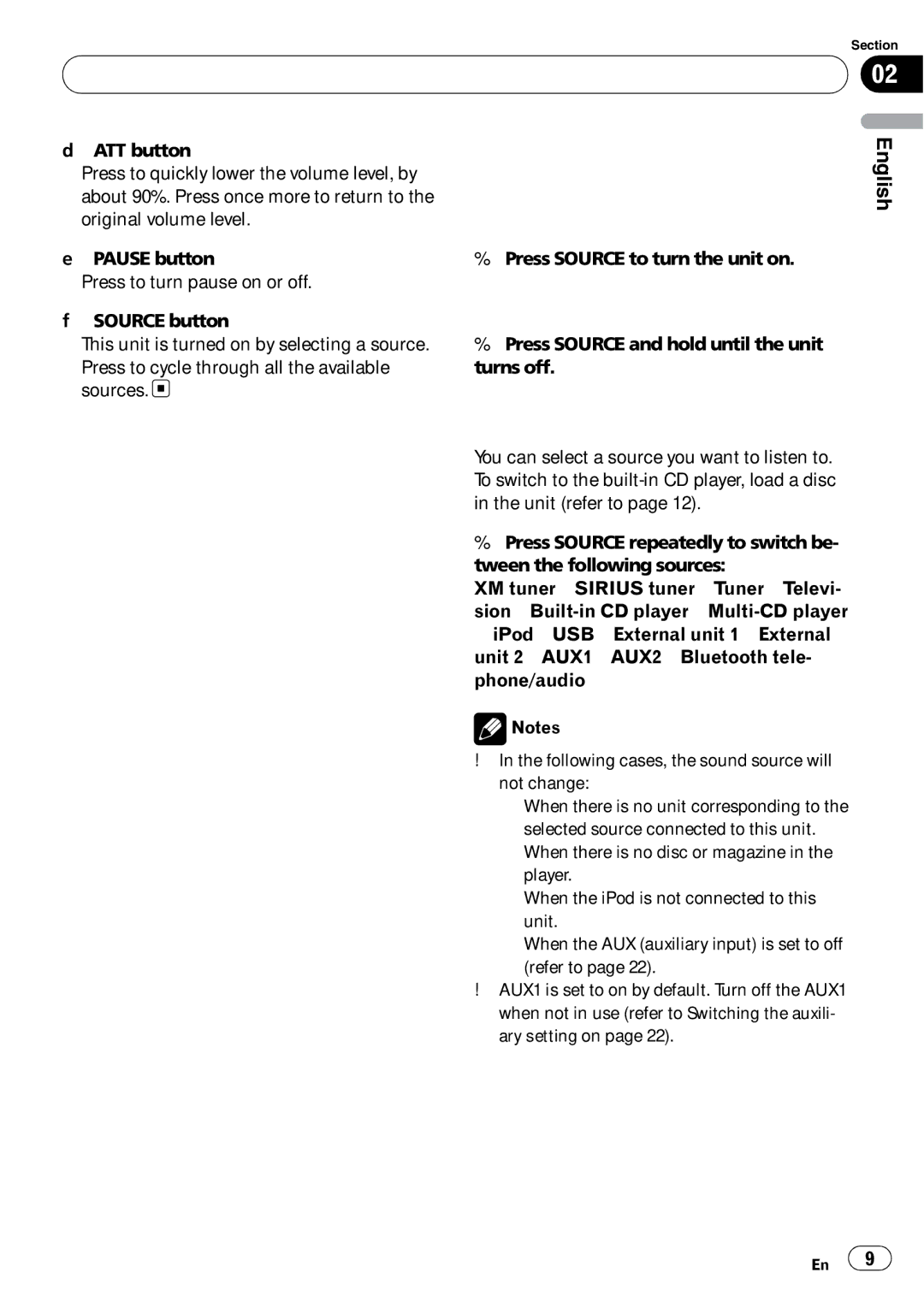 Pioneer DEH-P490IB Basic Operations, Power ON/OFF, Selecting a source, Turning the unit on, Turning the unit off 