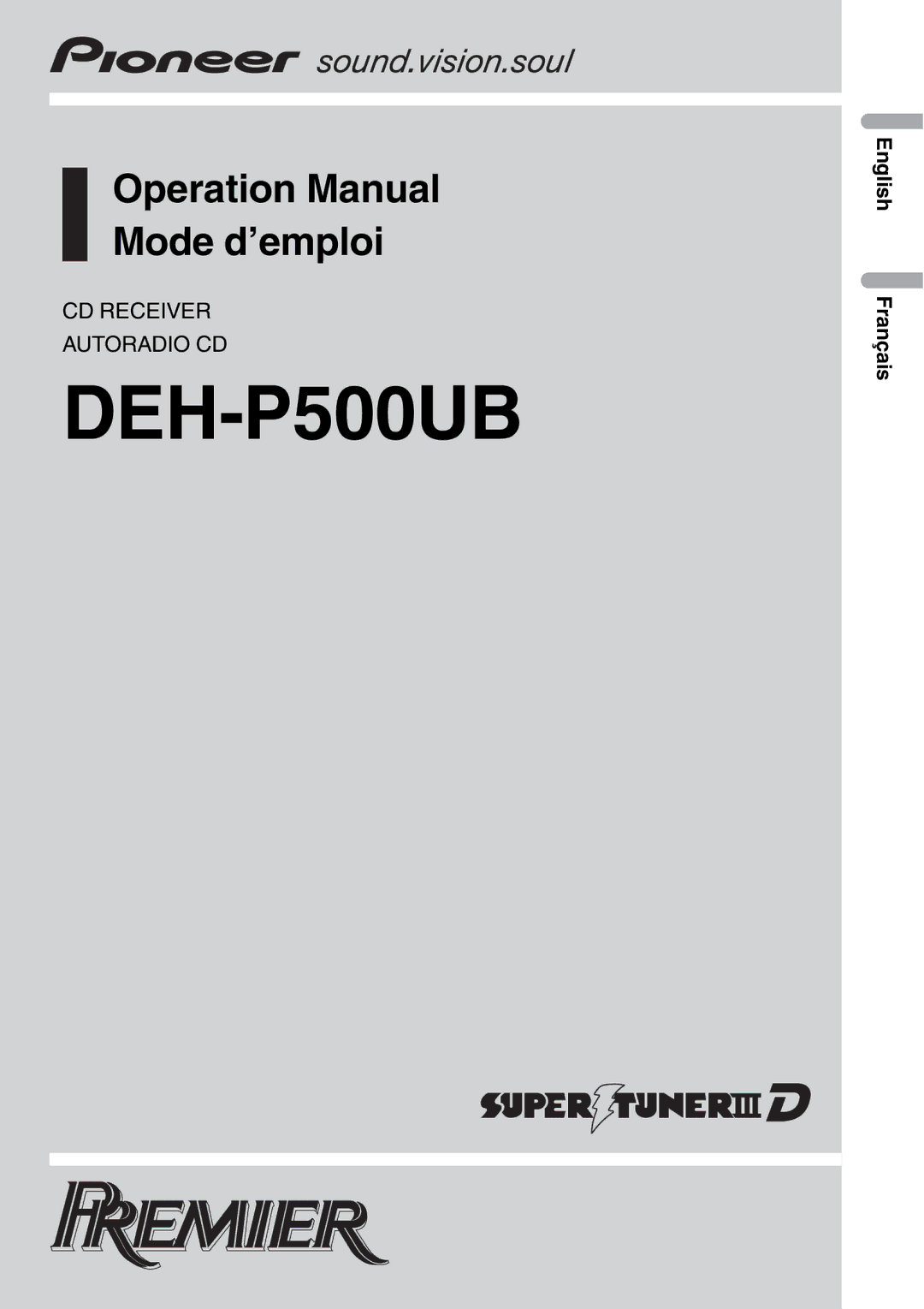 Pioneer DEH-P500UB operation manual 