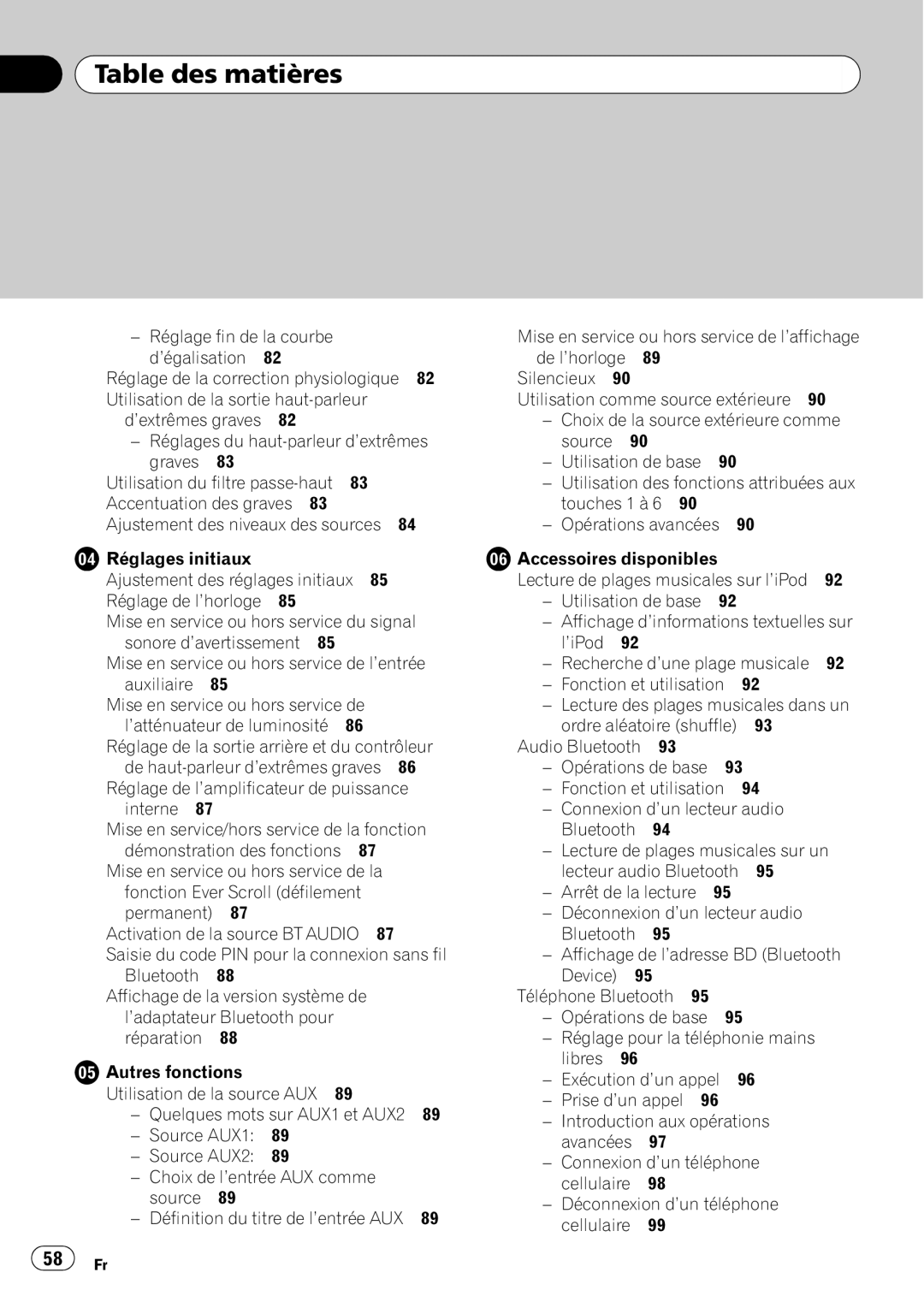 Pioneer DEH-P500UB operation manual Réglage de l’amplificateur de puissance interne 