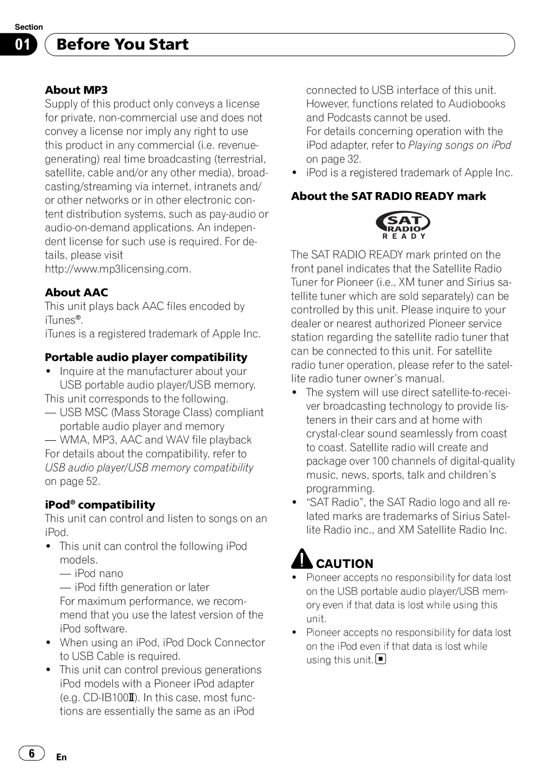 Pioneer DEH-P500UB operation manual Before You Start 