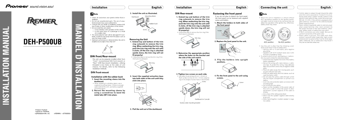 Pioneer DEH-P500UB operation manual 